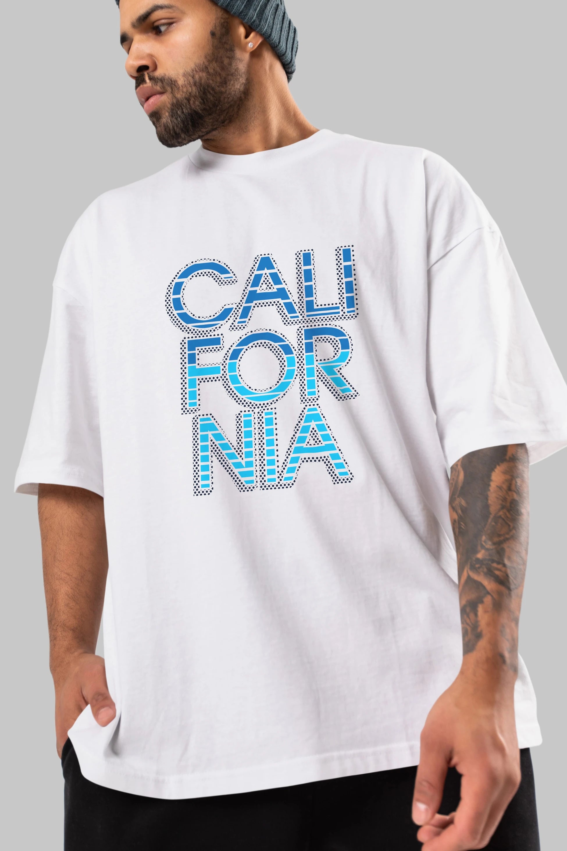 California 3 Ön Baskılı Oversize t-shirt Erkek Kadın Unisex