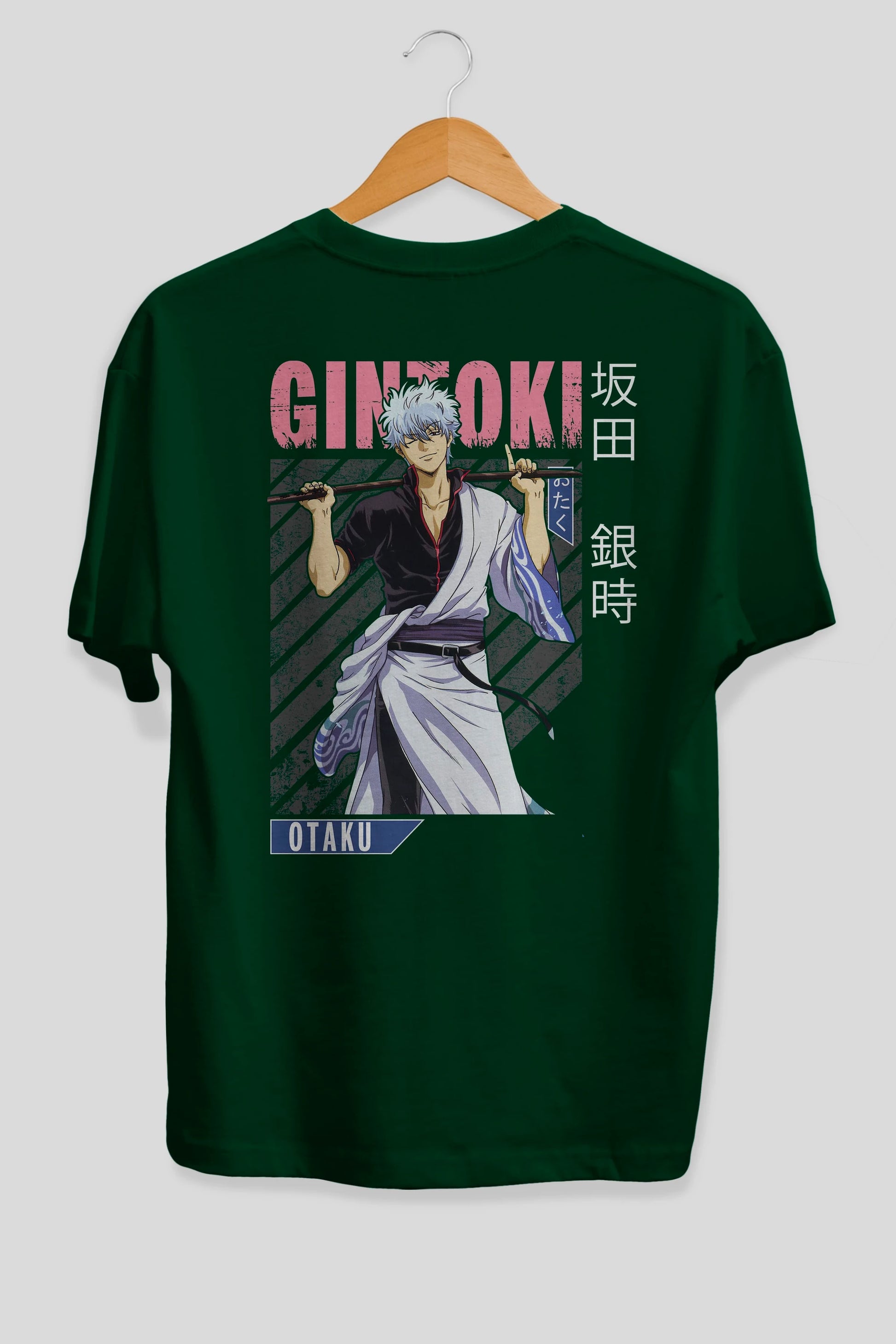 Gintoki Sakata GINTAMA 3 Anime Arka Baskılı Oversize t-shirt Erkek Kadın Unisex