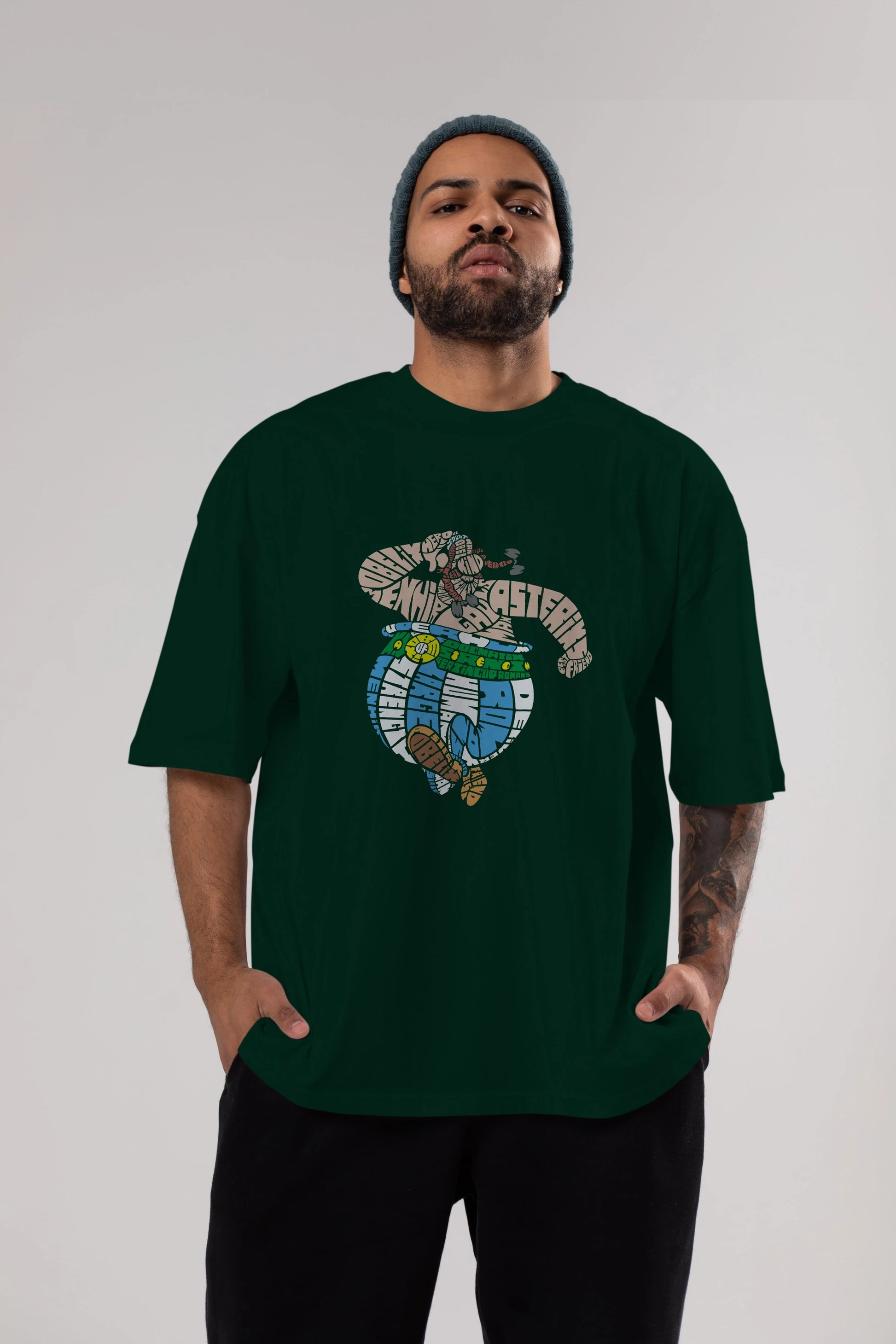Obelix Ön Baskılı Oversize t-shirt %100 pamuk Erkek Kadın Unisex