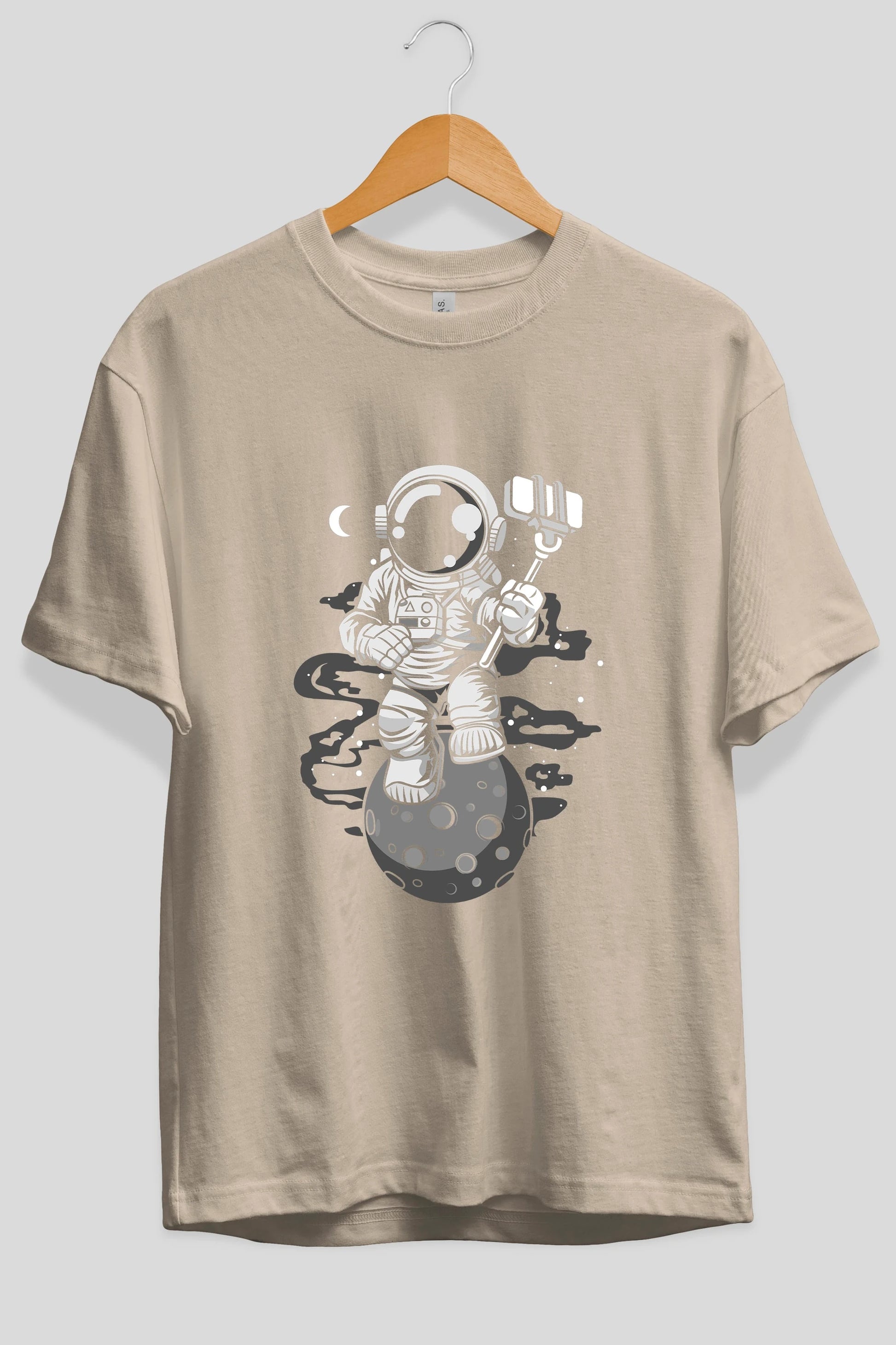 Astronaut Selfie Ön Baskılı Oversize t-shirt Erkek Kadın Unisex