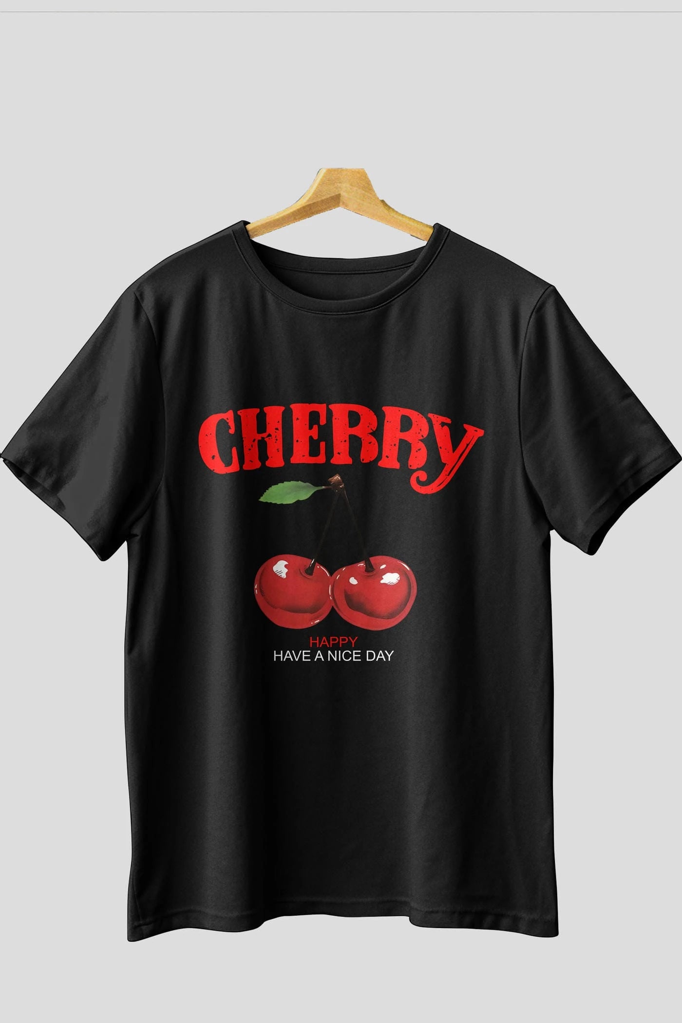 Cherry Cherries 5 Ön Baskılı Oversize t-shirt Erkek Kadın Pamuk Bisiklet Yaka tişort