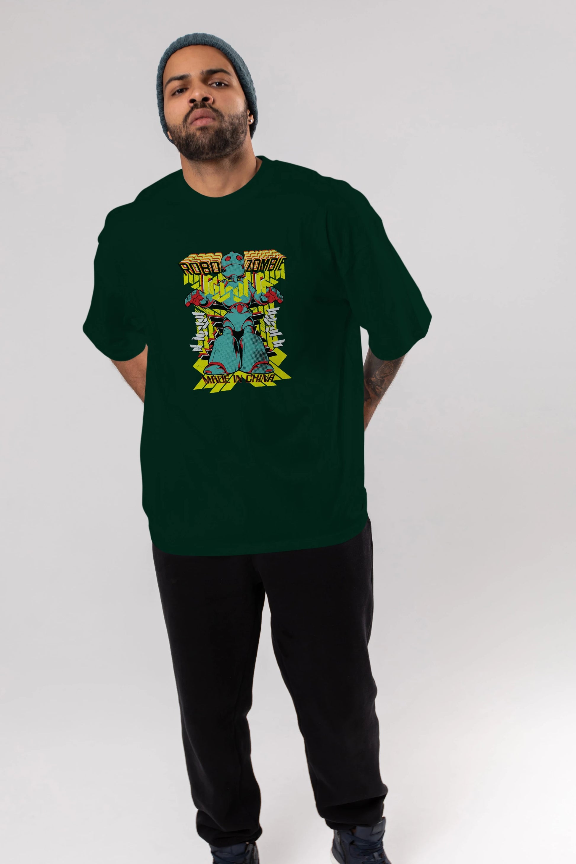 Robo Zombie Ön Baskılı Oversize t-shirt Erkek Kadın Unisex