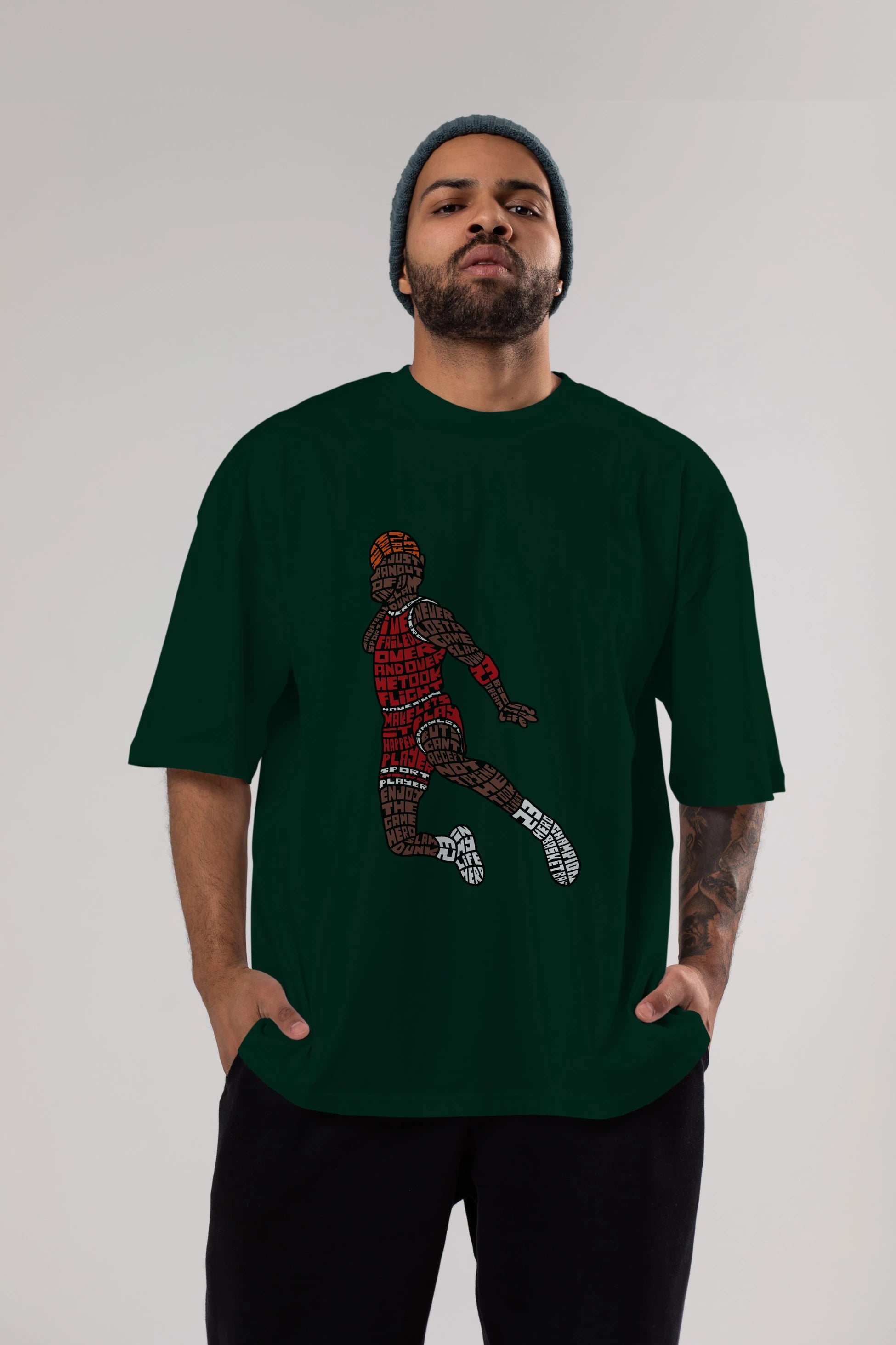 Slamdunk Ön Baskılı Oversize t-shirt %100 pamuk Erkek Kadın Unisex