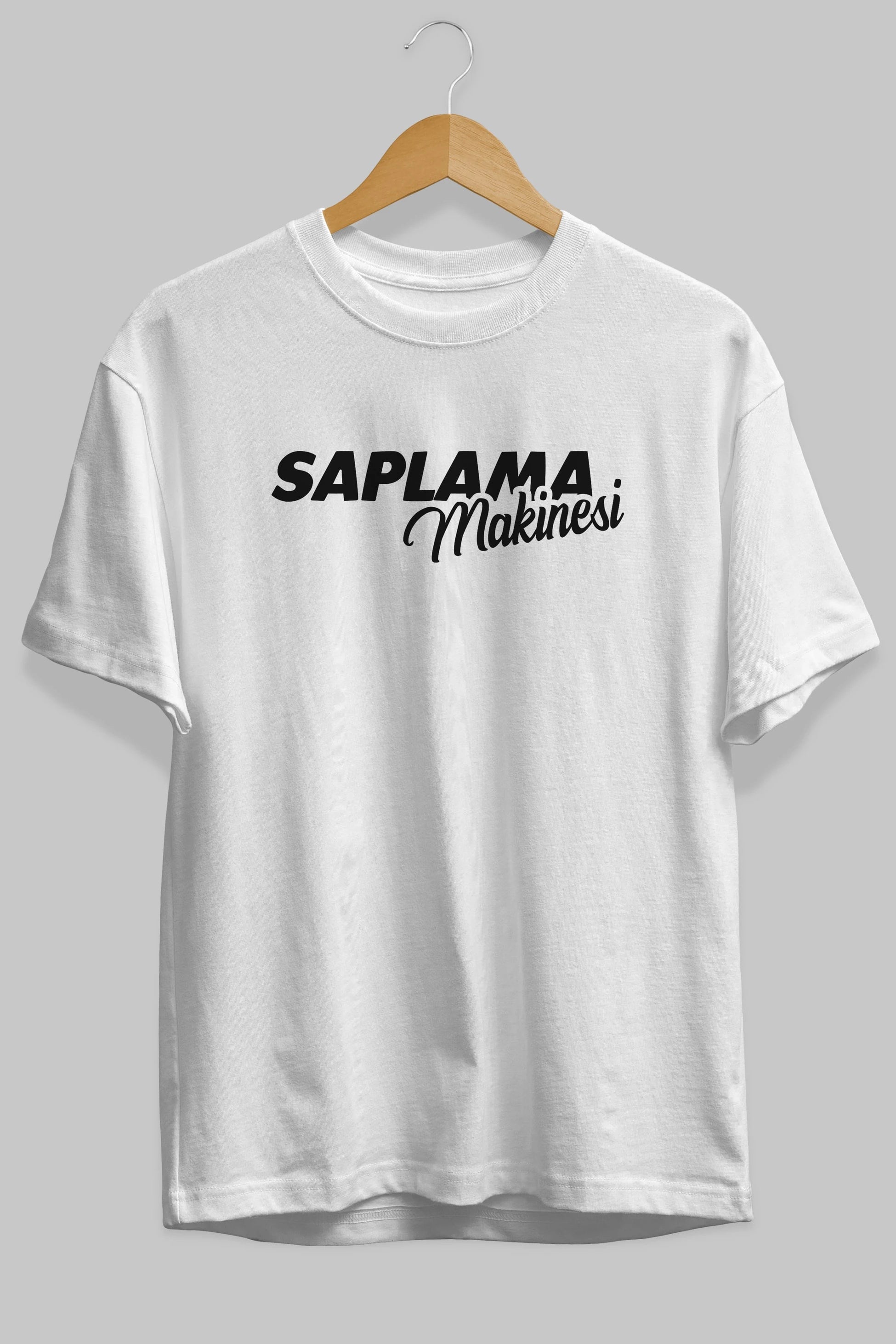 Saplama Makinesi Ön Baskılı Oversize t-shirt %100 pamuk Erkek Kadın Unisex