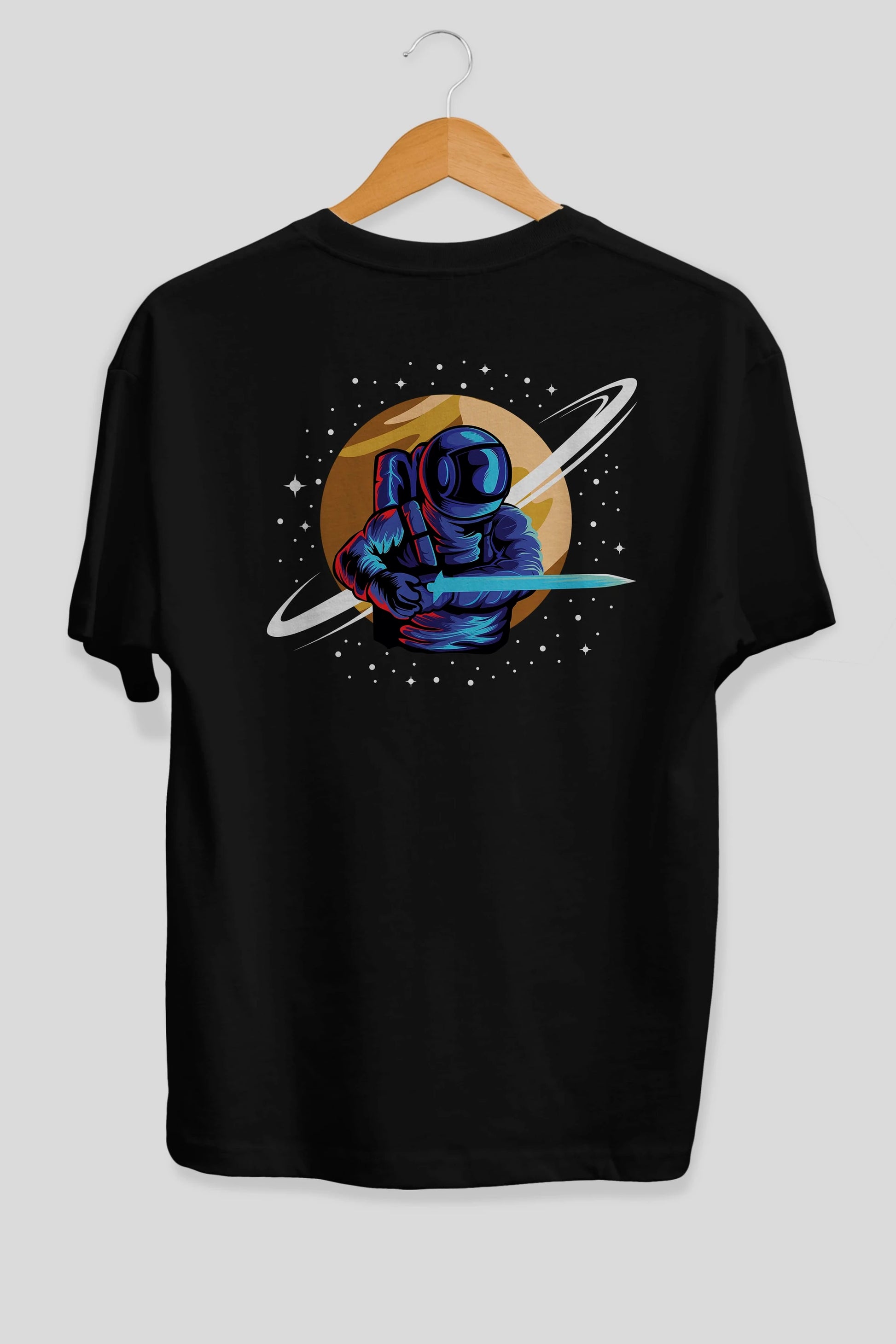 Astro Knight Arka Baskılı Oversize t-shirt Erkek Kadın Unisex