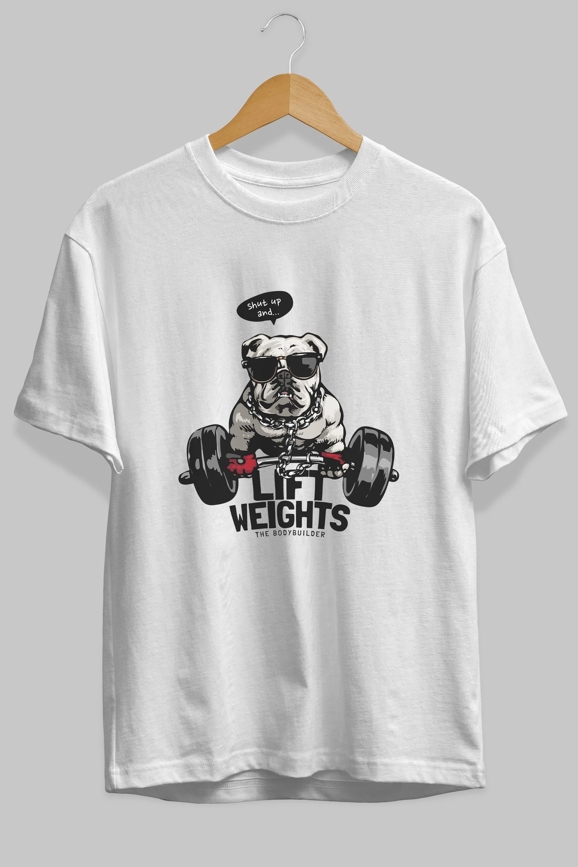 Teddy Bear Lift Weights Ön Baskılı Oversize t-shirt Erkek Kadın Unisex %100 Pamuk