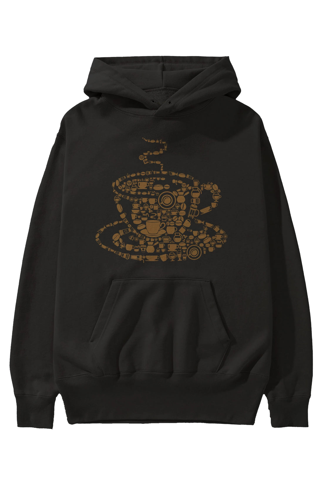 Coffee Ön Baskılı Hoodie Oversize Kapüşonlu Sweatshirt Erkek Kadın Unisex