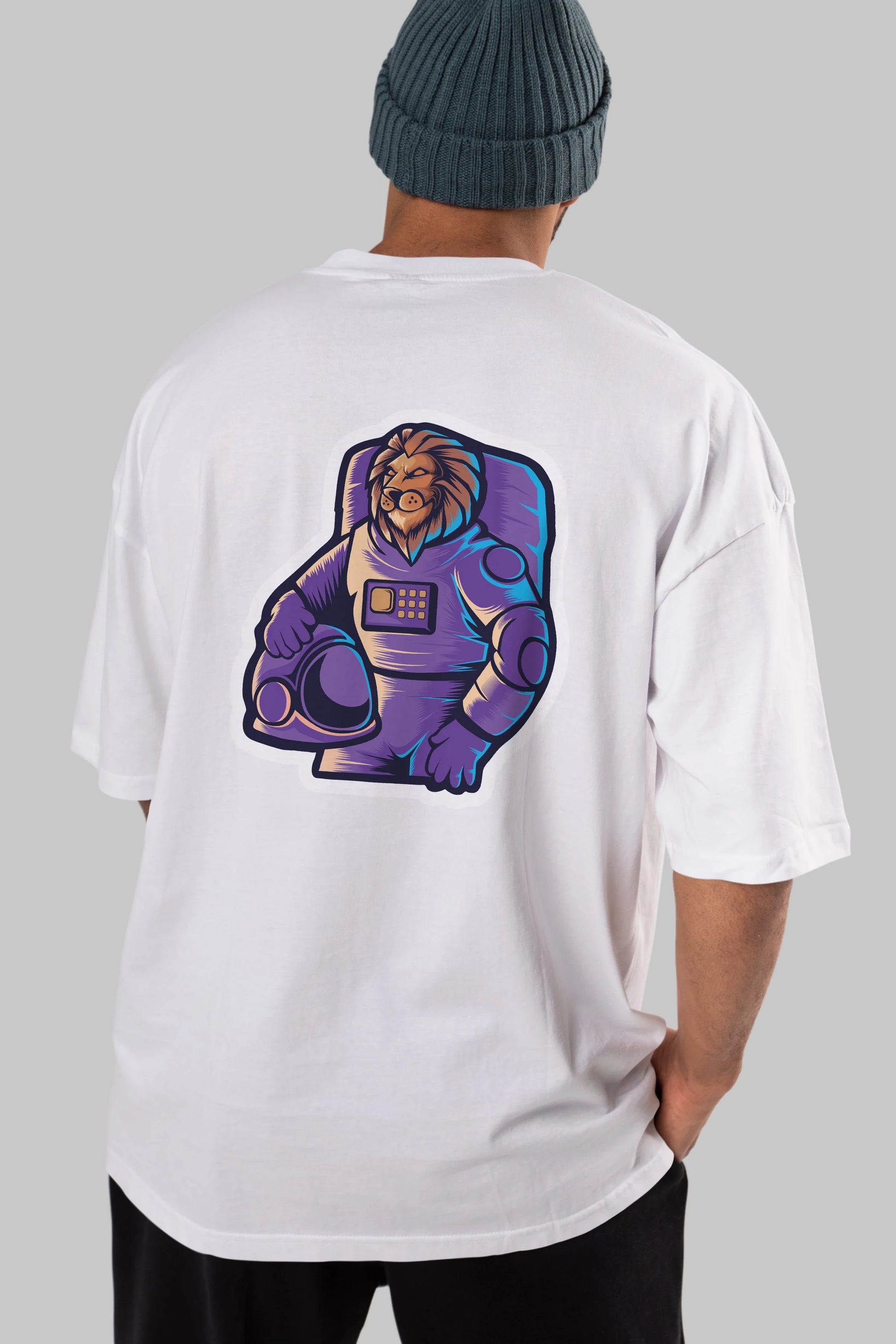 Astroking Sticker Arka Baskılı Oversize t-shirt Erkek Kadın Unisex