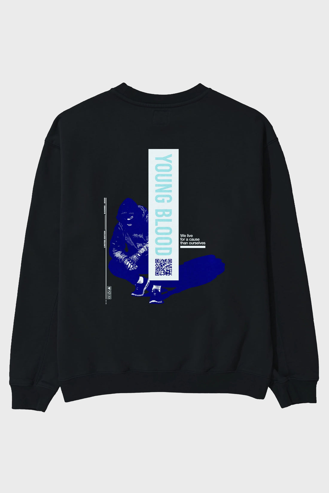 Young Blood Arka Baskılı Oversize Sweatshirt Erkek Kadın Unisex