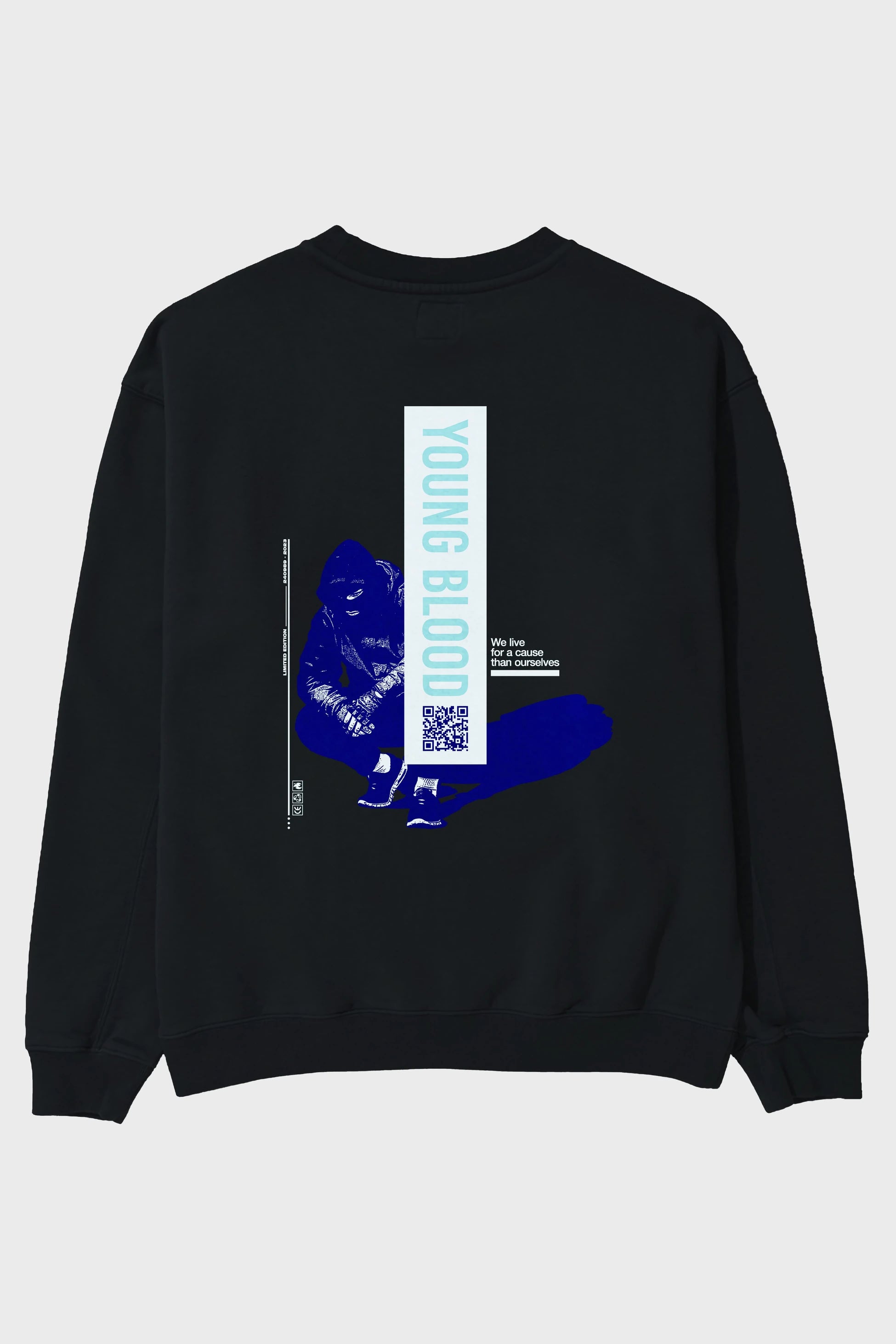 Young Blood Arka Baskılı Oversize Sweatshirt Erkek Kadın Unisex