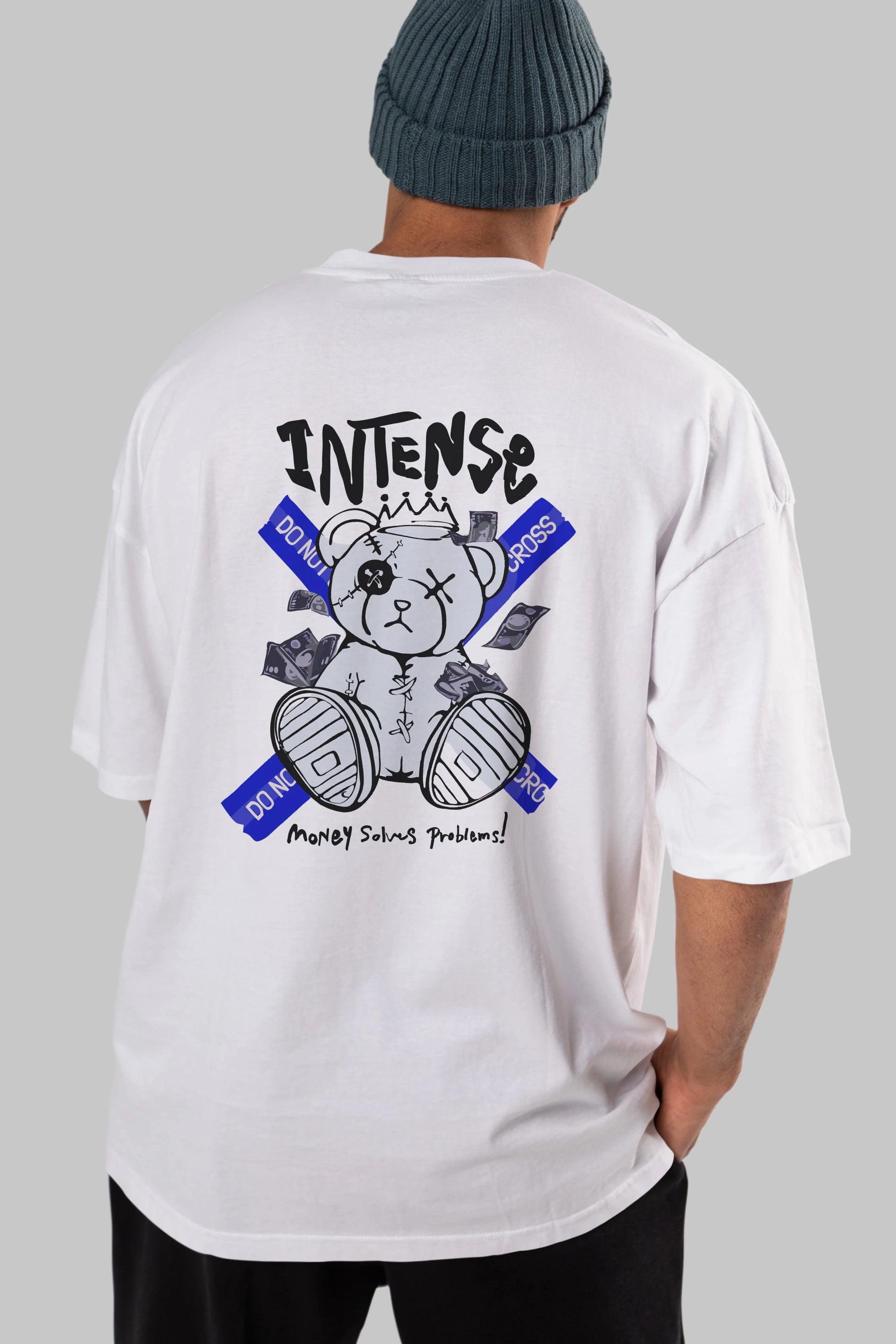 Teddy Bear intense Arka Baskılı Oversize t-shirt Erkek Kadın Unisex