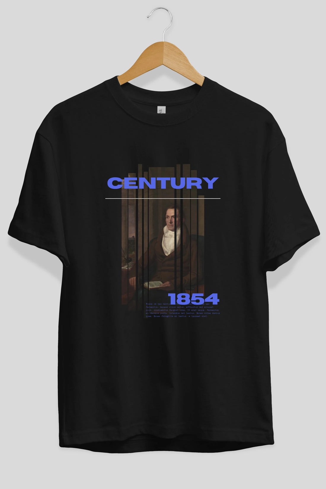 Century 1854 Yazılı Ön Baskılı Oversize t-shirt Erkek Kadın Unisex