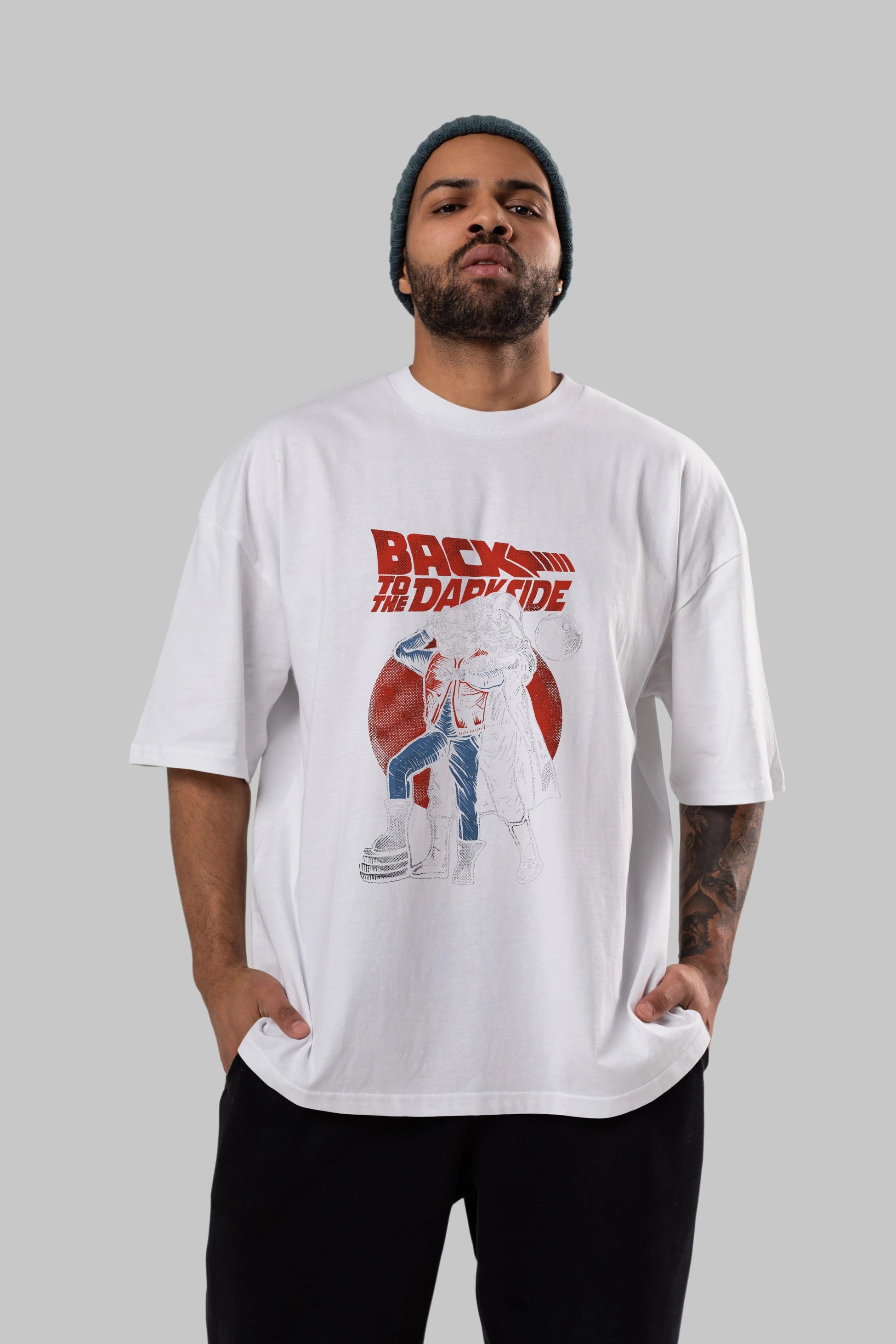 Back To The Darkside Ön Baskılı Oversize t-shirt Erkek Kadın Unisex %100 Pamuk tişort