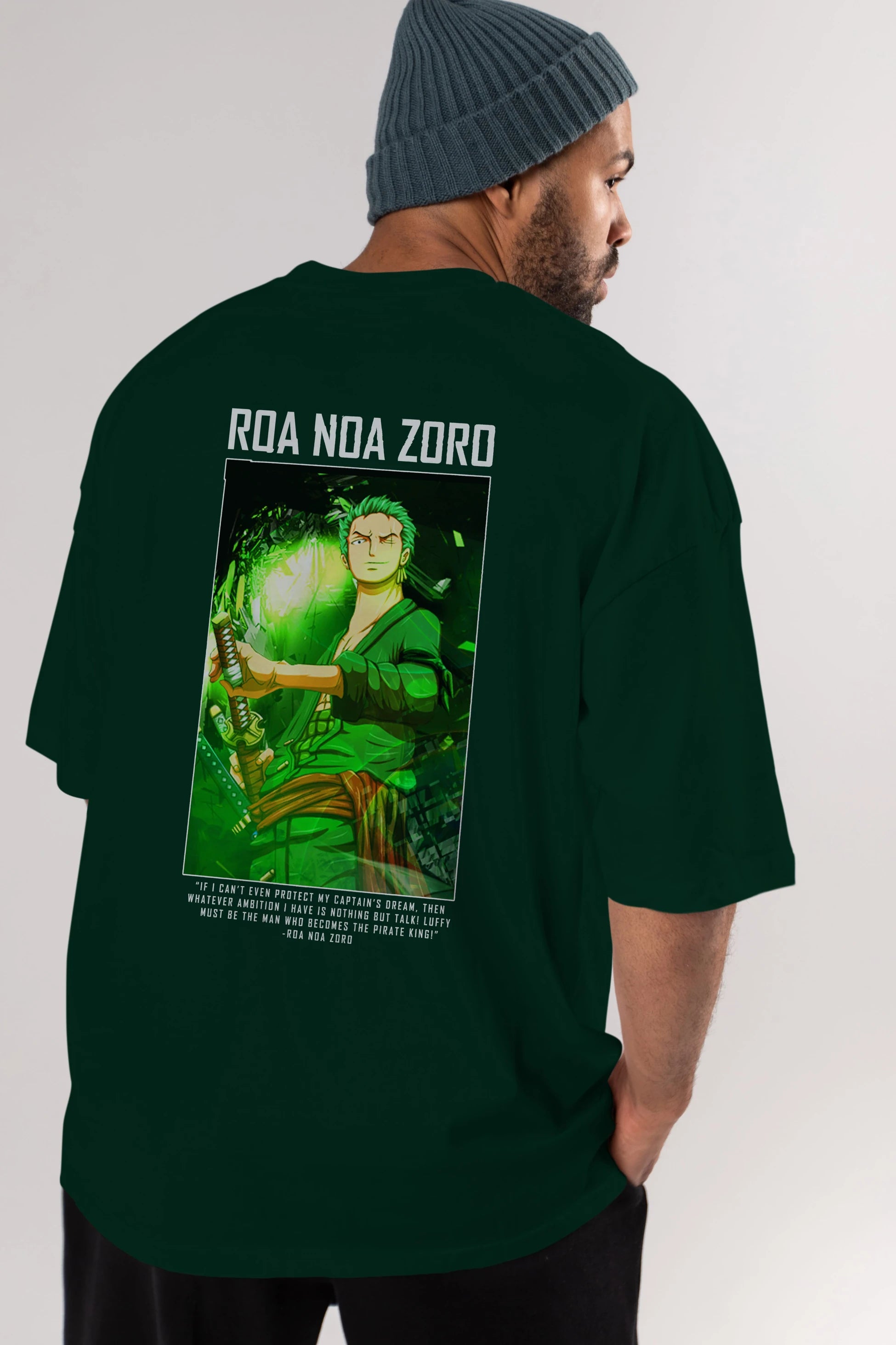 Roronoa Zoro 5 Anime Arka Baskılı Oversize t-shirt Erkek Kadın Unisex %100 pamuk tişort