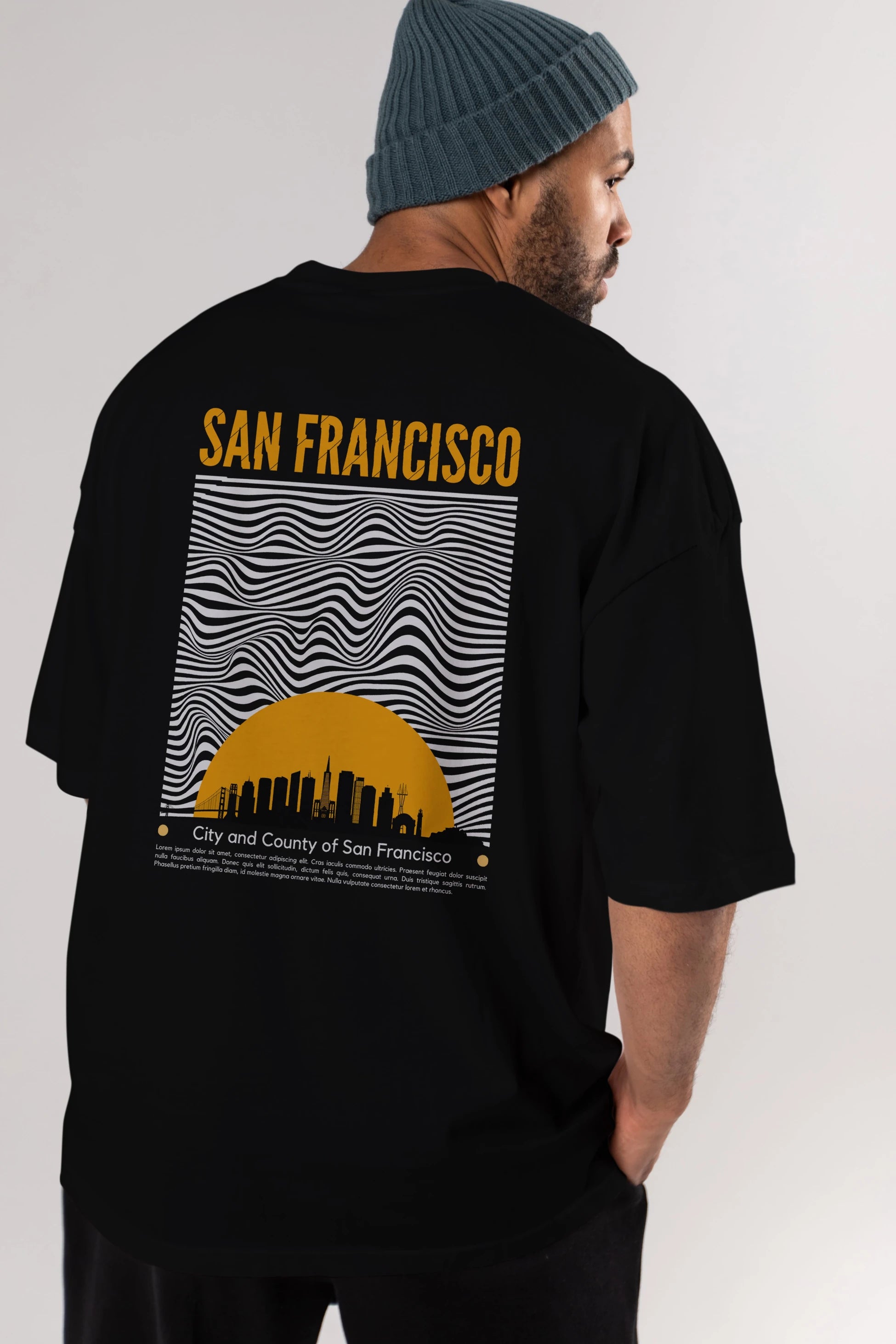 San Francisco Yazılı Arka Baskılı Oversize t-shirt Erkek Kadın Unisex