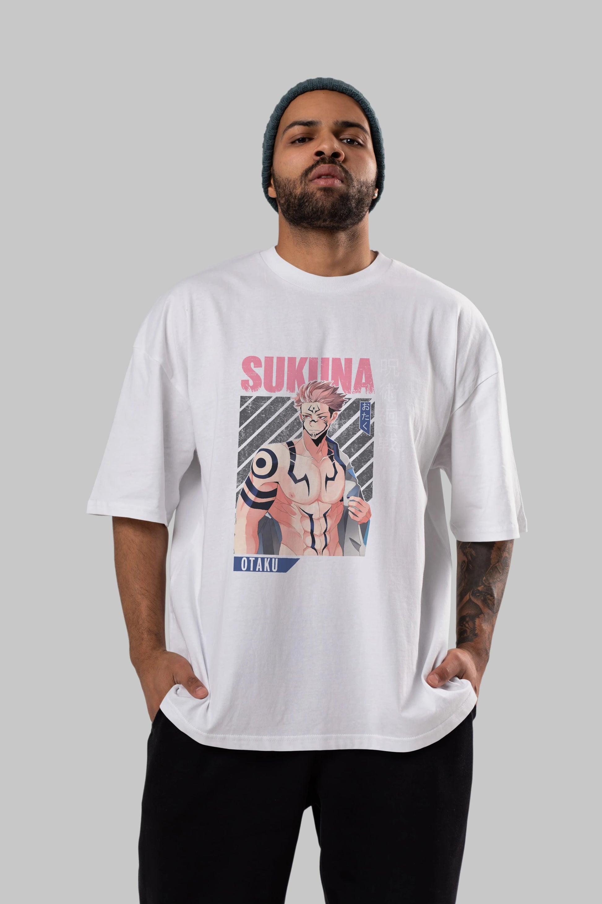 Sukuna Ryoumen 1 Anime Ön Baskılı Oversize t-shirt %100 pamuk Erkek Kadın Unisex