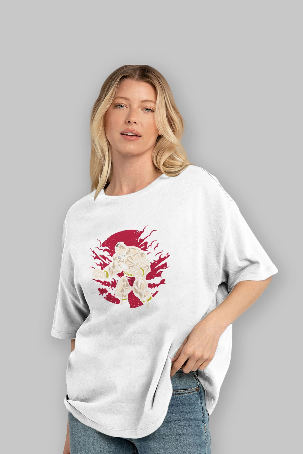 ZANGGIEF Ön Baskılı Oversize t-shirt Erkek Kadın Unisex %100 Pamuk tişort