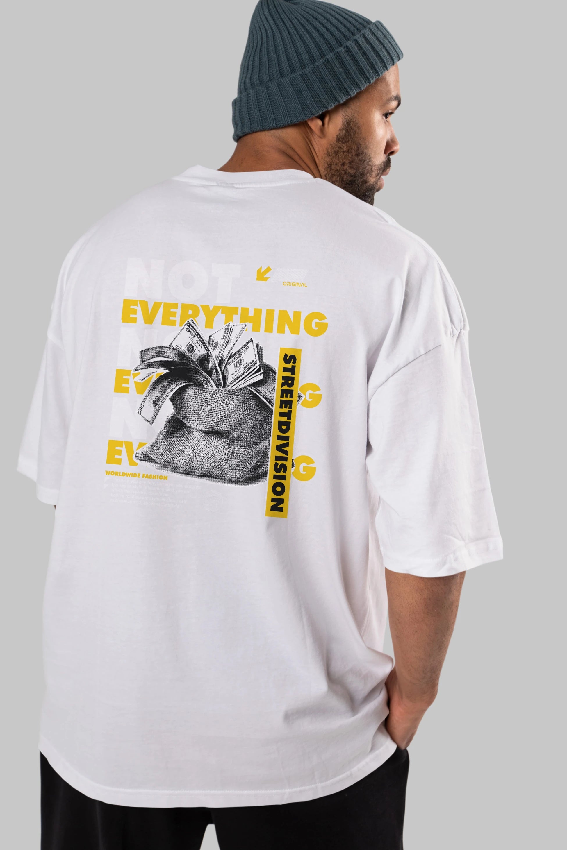 Not Everything Arka Baskılı Oversize t-shirt Erkek Kadın Unisex
