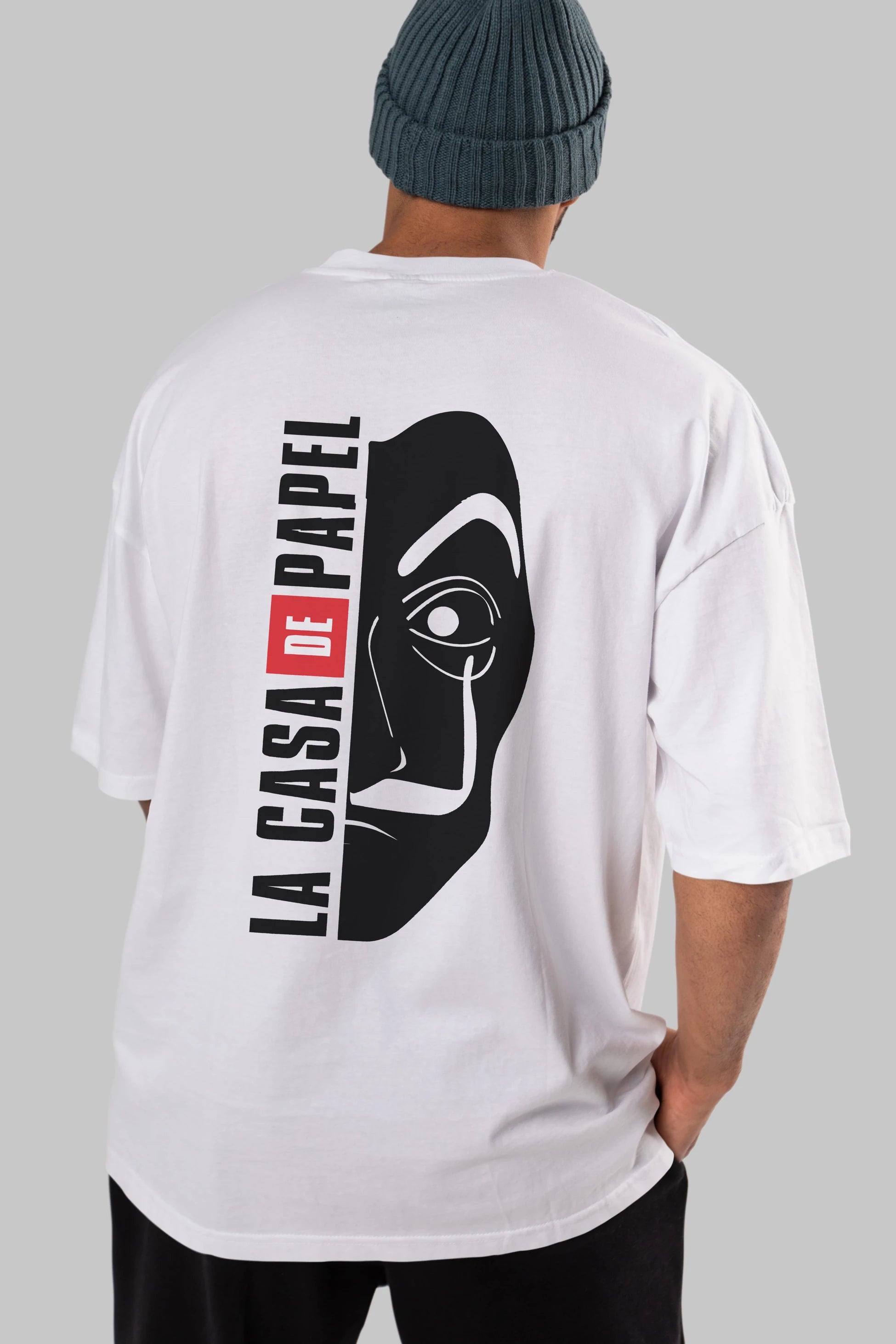 La Casa De Papel (3) Arka Baskılı Oversize t-shirt Erkek Kadın Unisex %100 Pamuk Bisiklet Yaka tişort