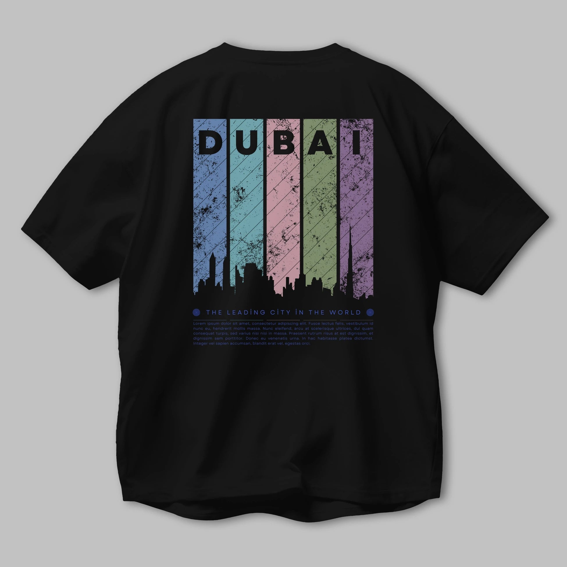 Dubai Yazılı Arka Baskılı Oversize t-shirt Erkek Kadın Unisex
