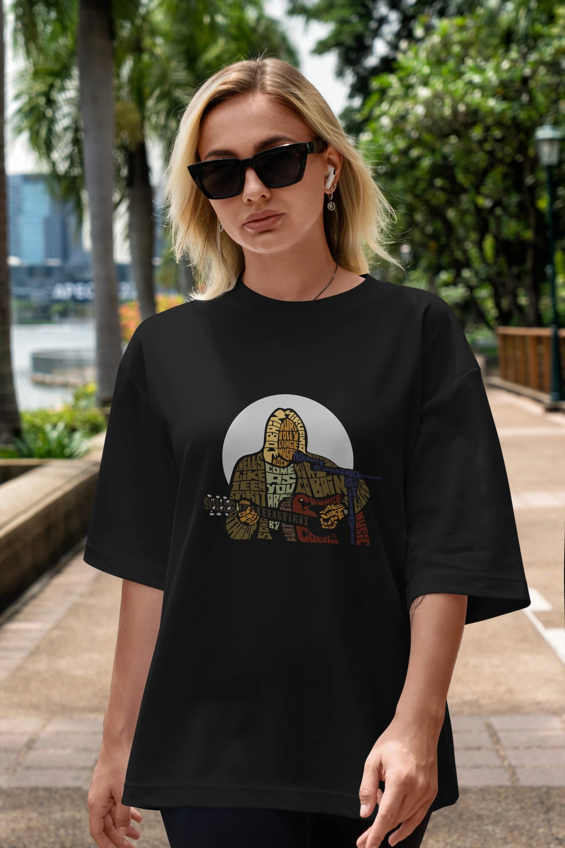 Kurt Cobain Ön Baskılı Oversize t-shirt %100 pamuk Erkek Kadın Unisex