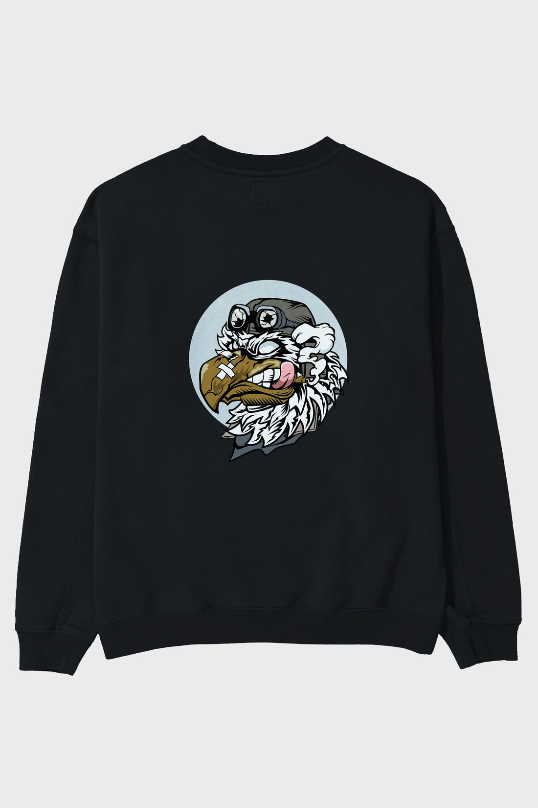 Bird Pilot Arka Baskılı Oversize Sweatshirt Erkek Kadın Unisex
