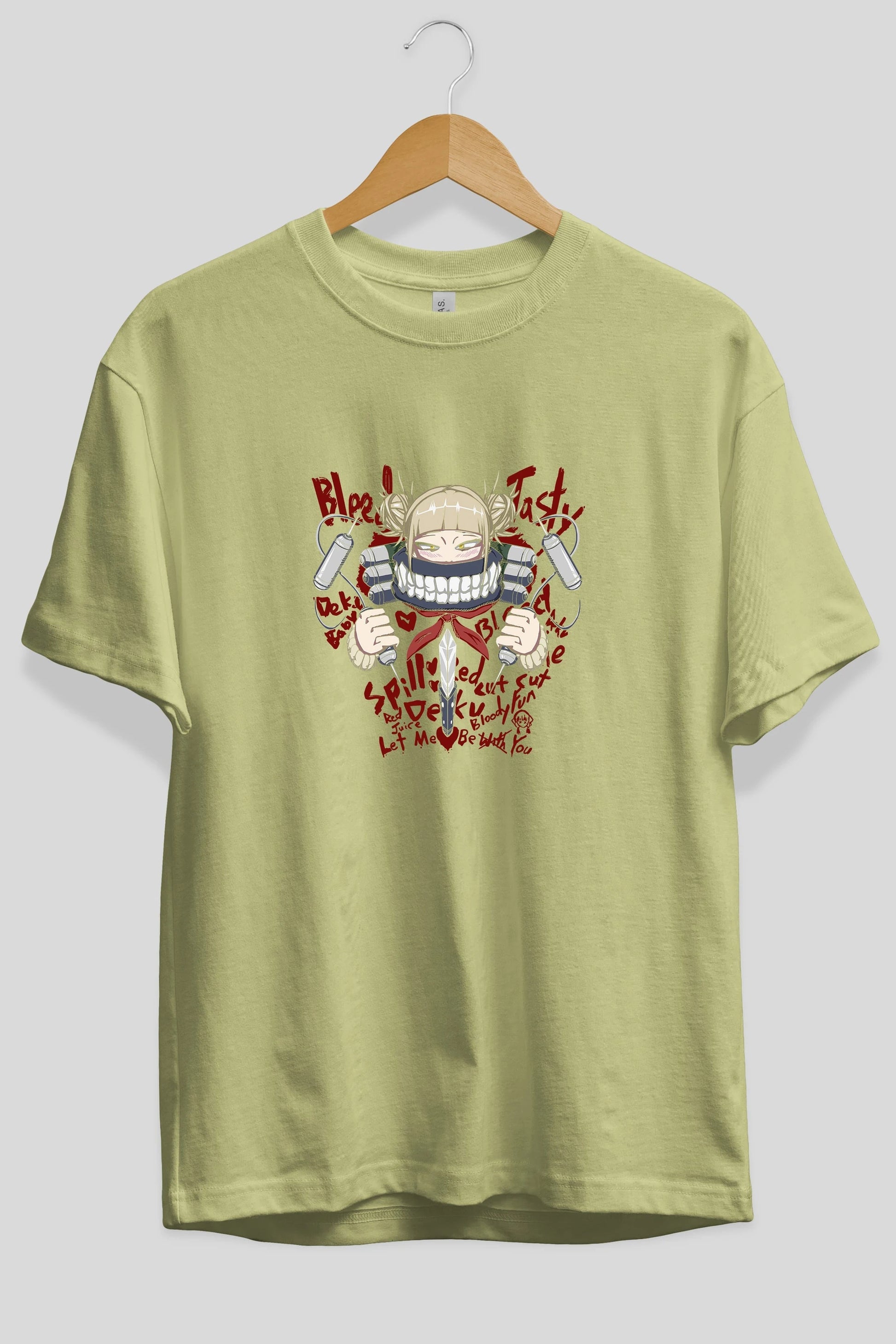 Himiko Toga 1 Anime Ön Baskılı Oversize t-shirt %100 pamuk Erkek Kadın Unisex