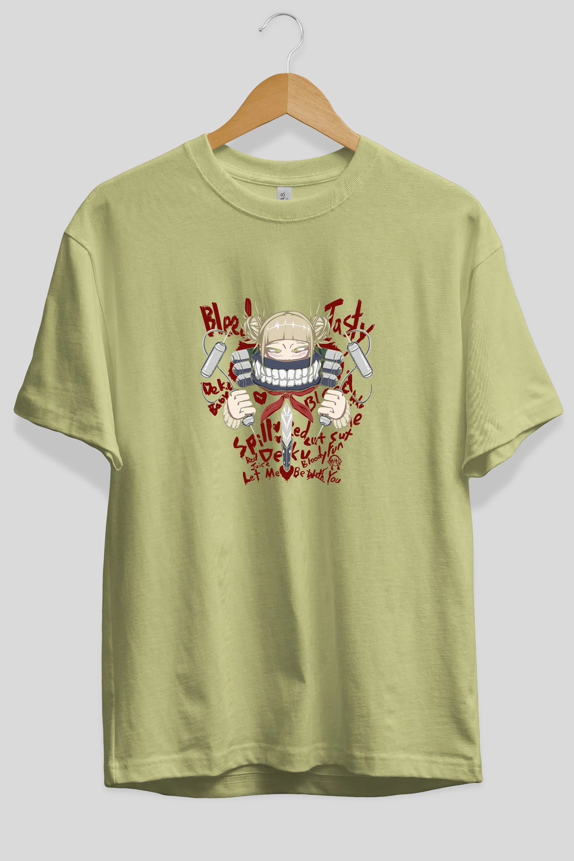 Himiko Toga 1 Anime Ön Baskılı Oversize t-shirt %100 pamuk Erkek Kadın Unisex