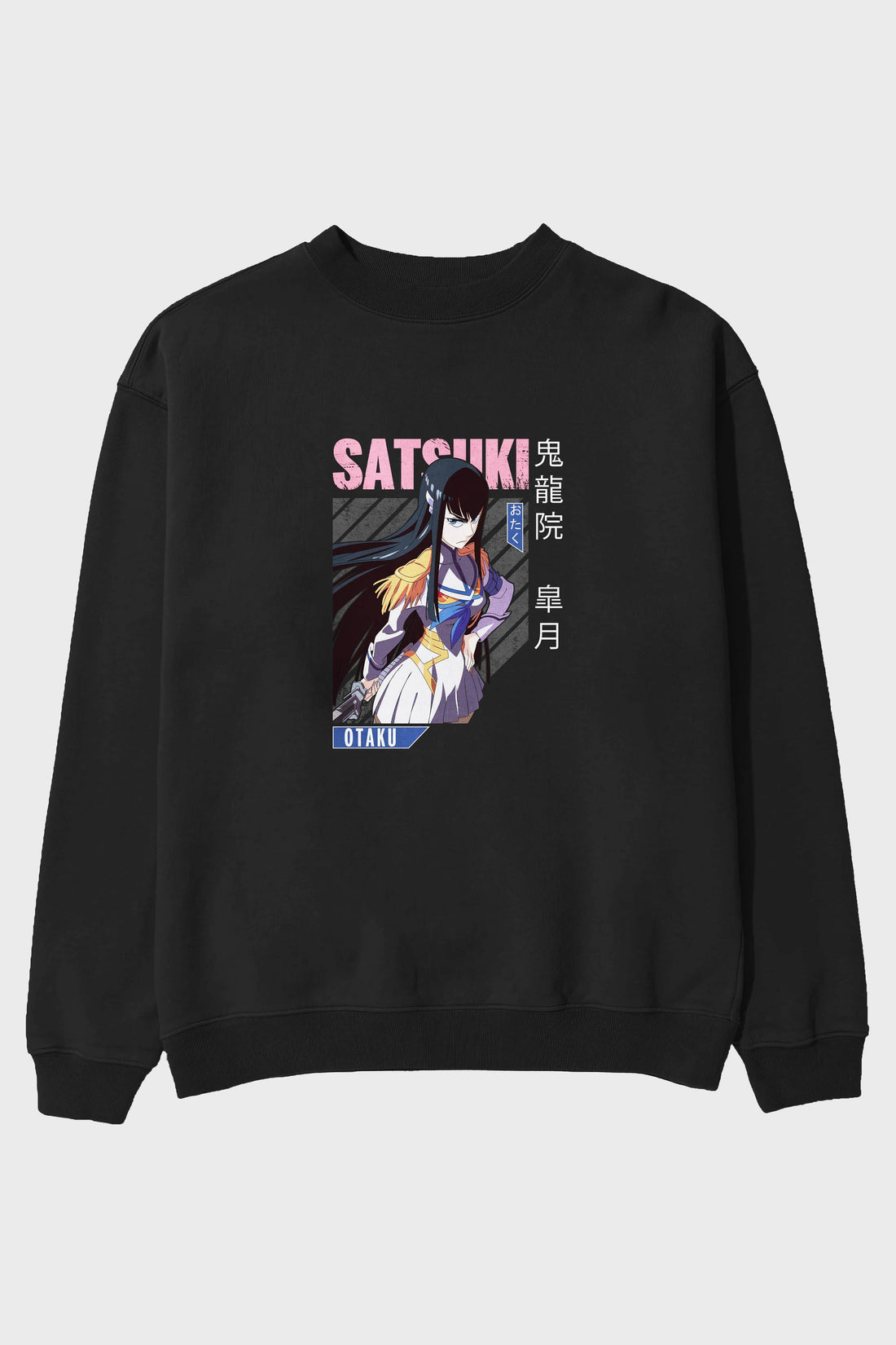 Satsuki Kiryuuin 8 Anime Ön Baskılı Oversize Sweatshirt Erkek Kadın Unisex