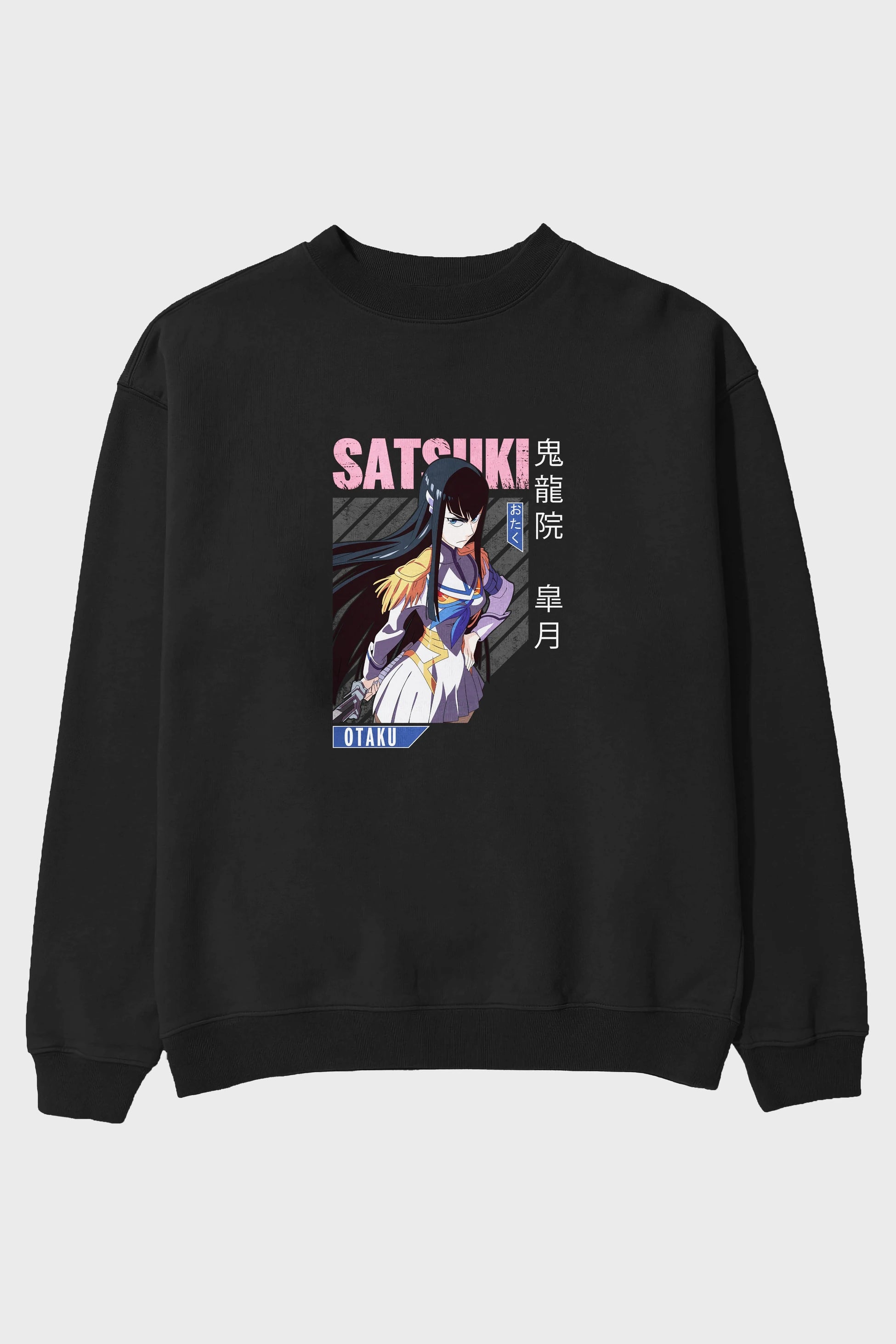 Satsuki Kiryuuin 8 Anime Ön Baskılı Oversize Sweatshirt Erkek Kadın Unisex