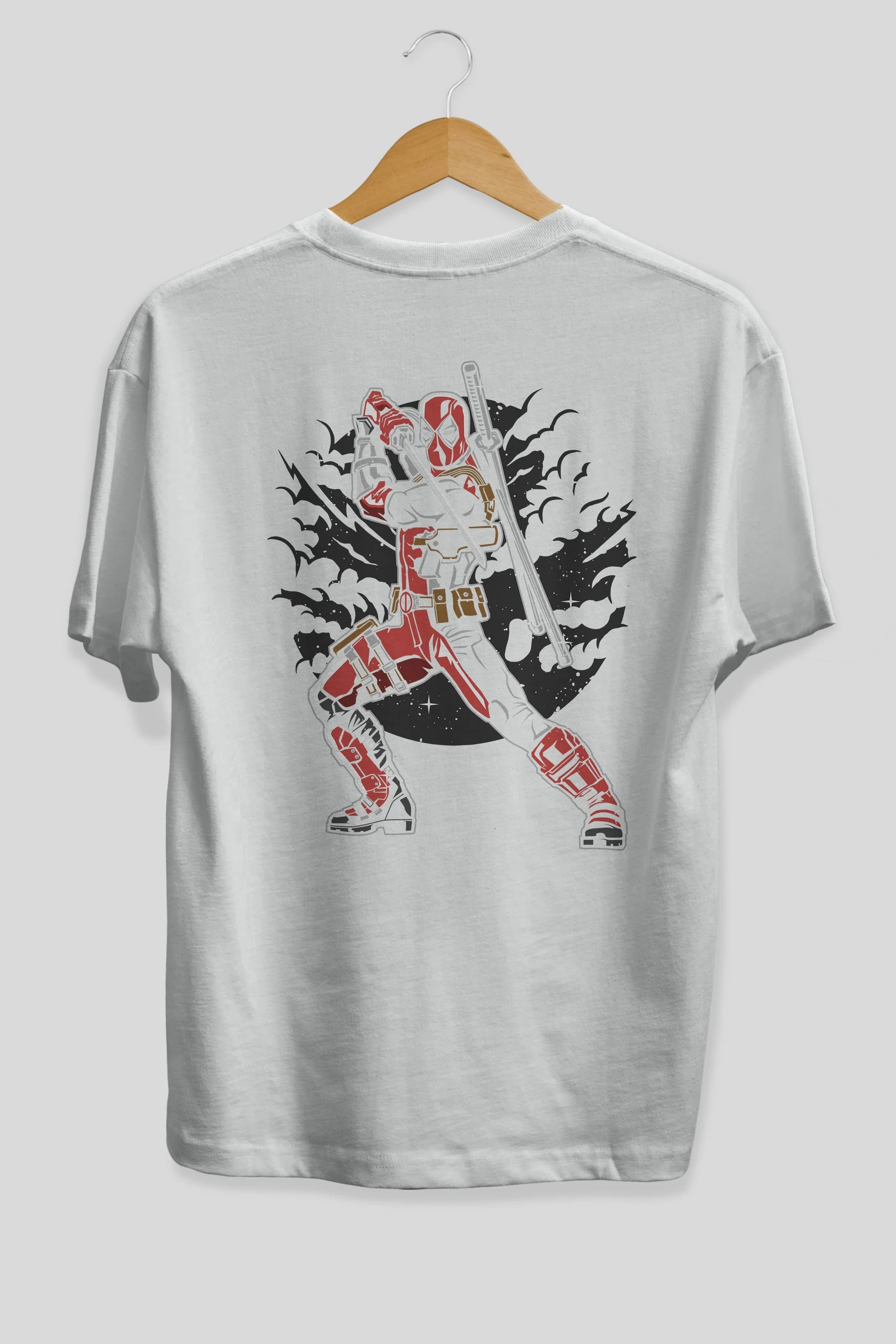 Deadpool Arka Baskılı Oversize t-shirt Erkek Kadın Unisex %100 Pamuk