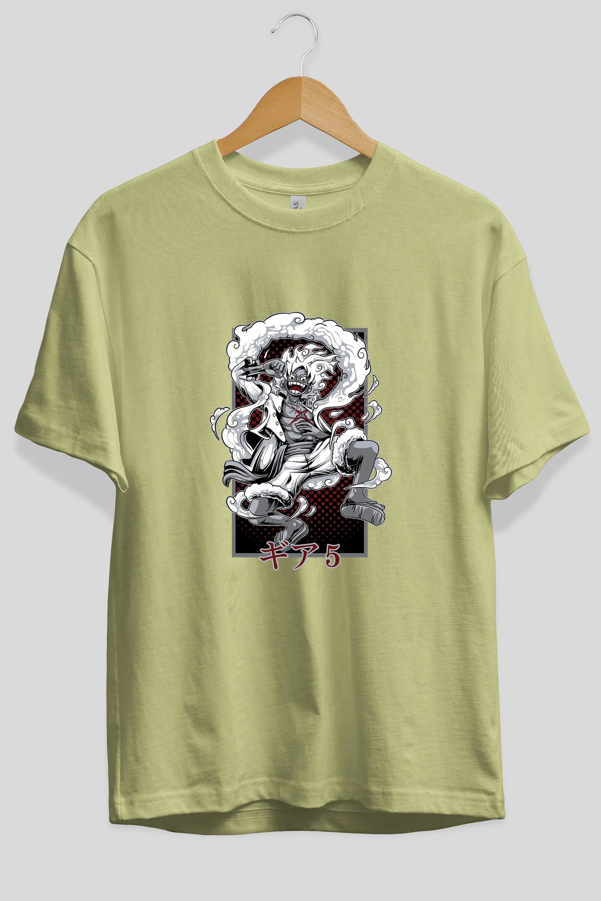 LUFFY GEAR 5 Anime Ön Baskılı Oversize t-shirt %100 pamuk Erkek Kadın Unisex