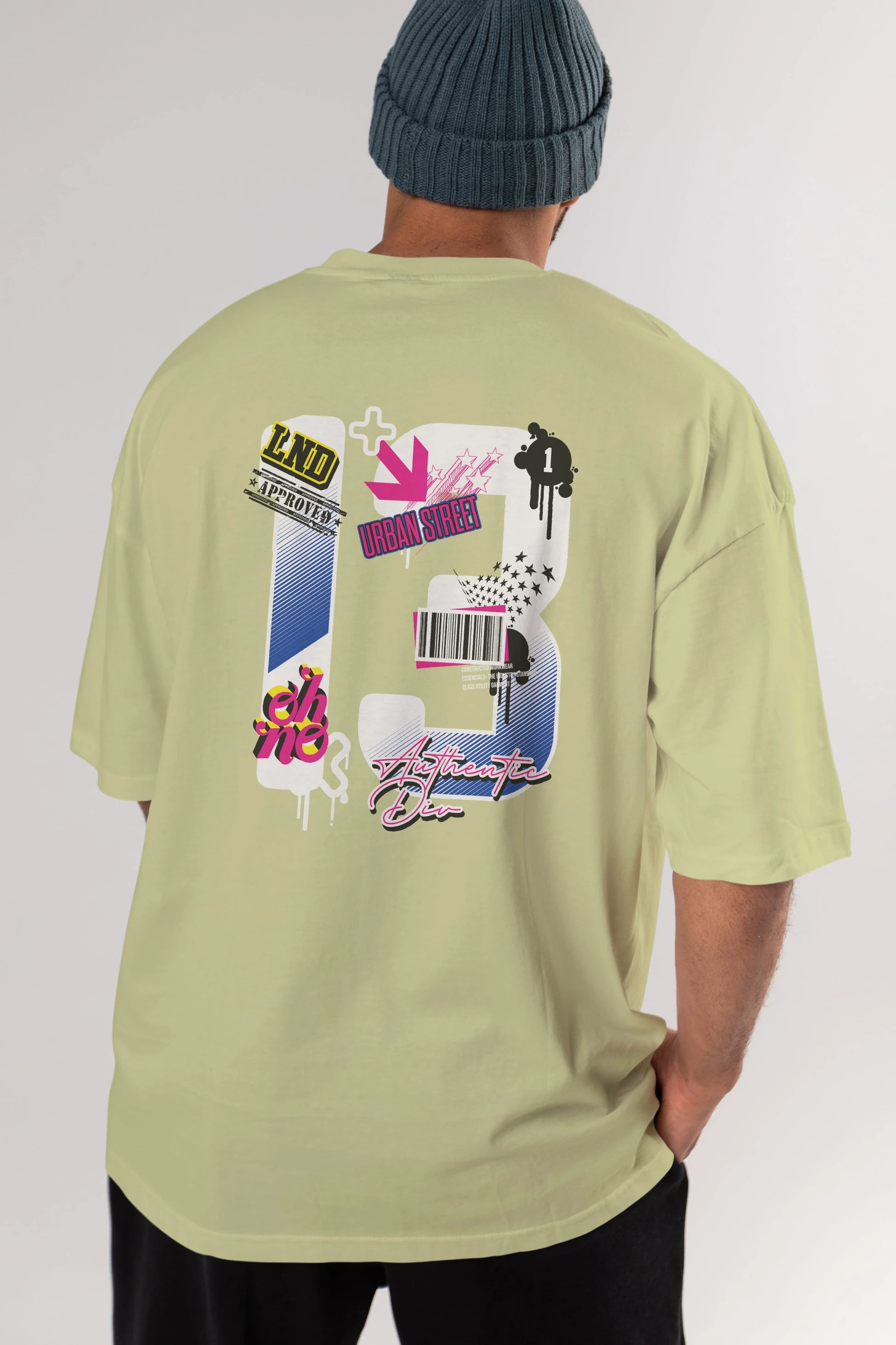 Urban Street 13 Arka Baskılı Oversize t-shirt Erkek Kadın Unisex