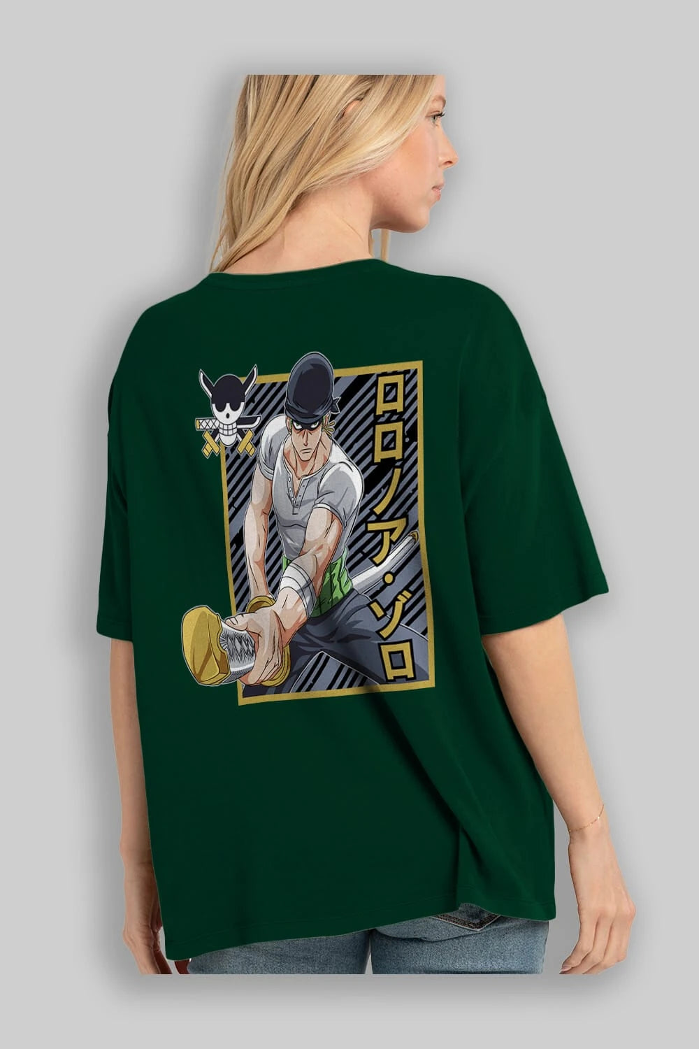 RORONOA ZORO Anime Arka Baskılı Oversize t-shirt Erkek Kadın Unisex
