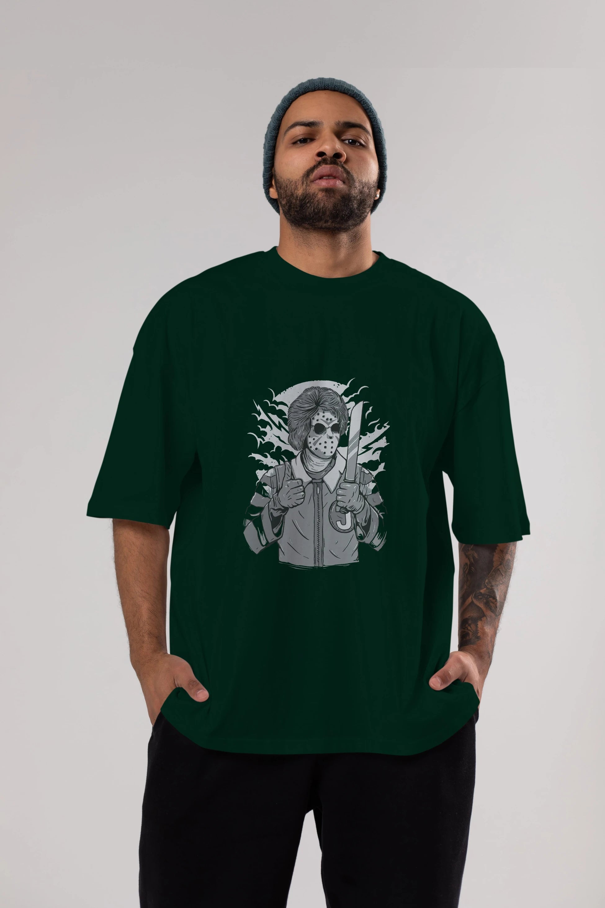 Clown Killer Ön Baskılı Oversize t-shirt Erkek Kadın Unisex %100 Pamuk tişort