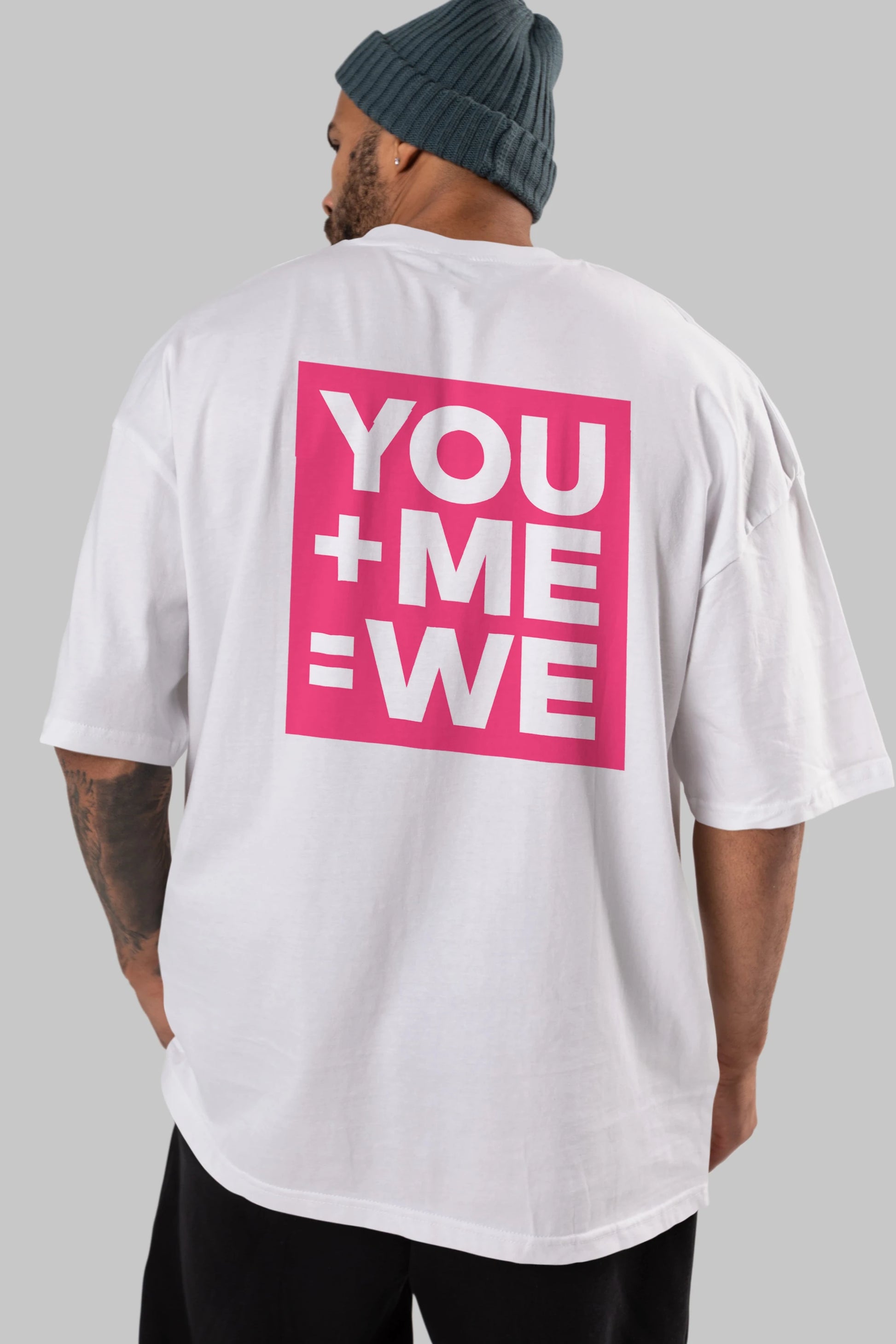 You Me We Yazılı Arka Baskılı Oversize t-shirt Erkek Kadın Unisex