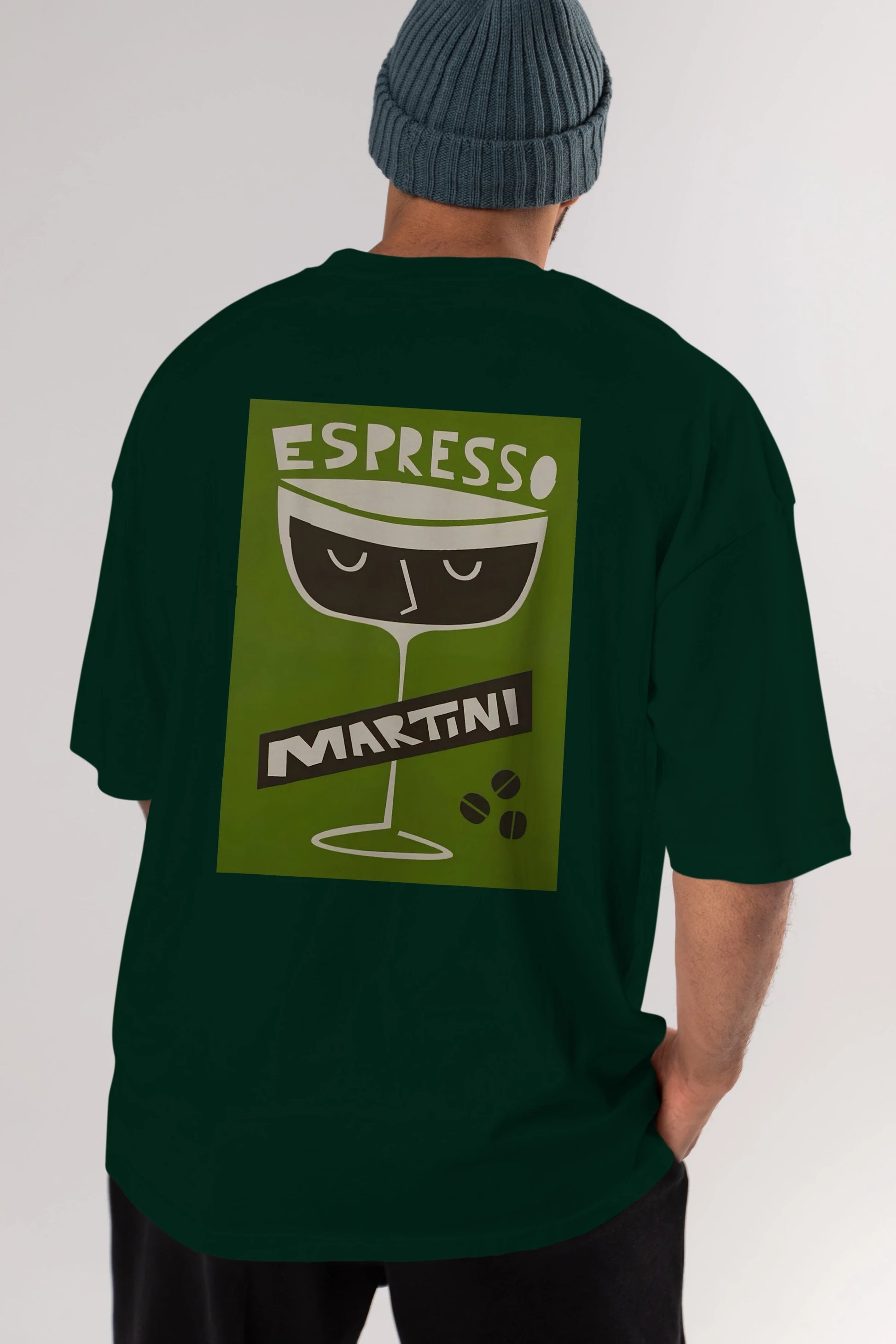 Espresso Martini 2 Arka Baskılı Oversize t-shirt Erkek Kadın Unisex %100 Pamuk Bisiklet Yaka tişort