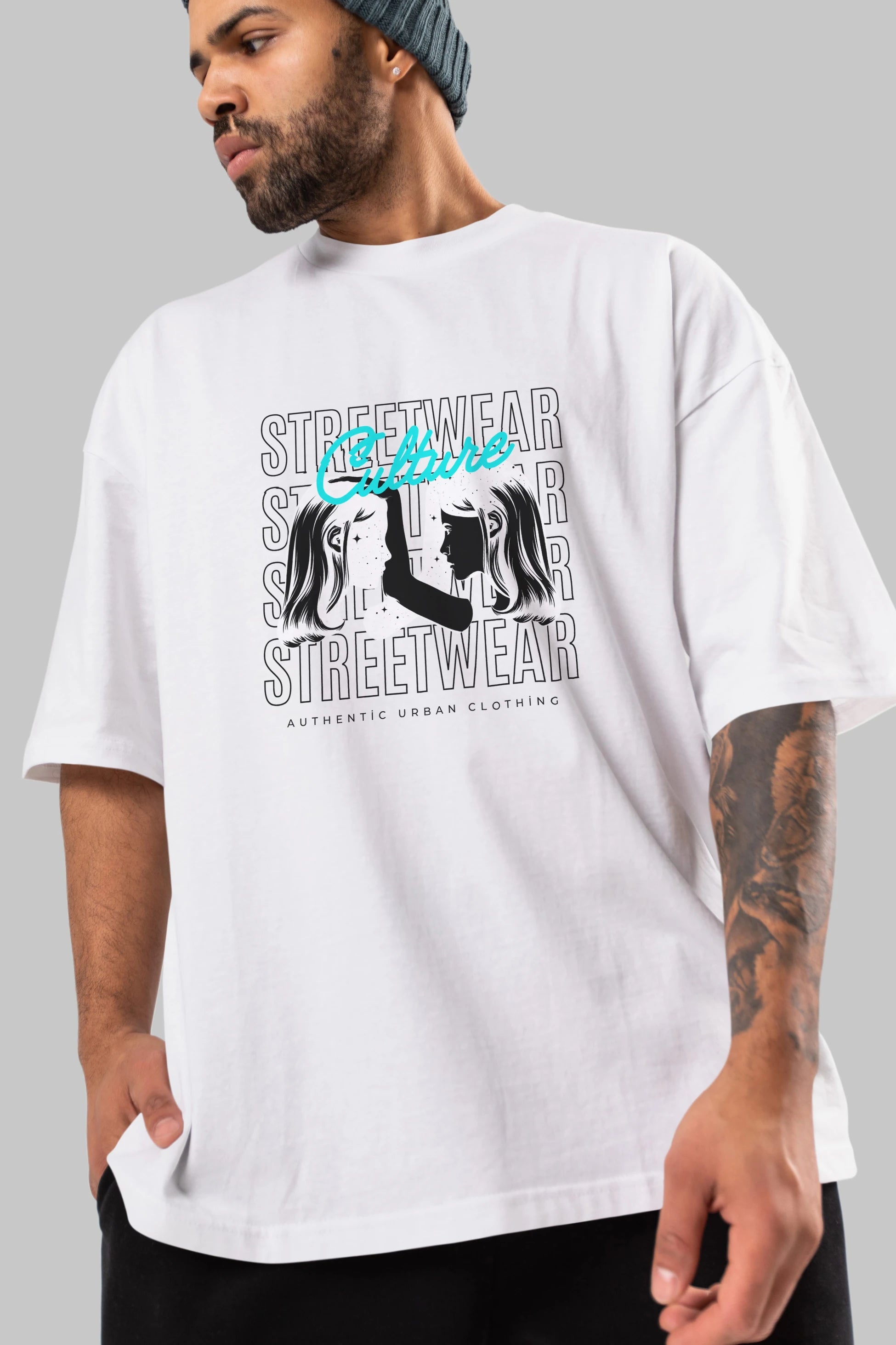 Culture Streetwear Yazılı Ön Baskılı Oversize t-shirt Erkek Kadın Unisex