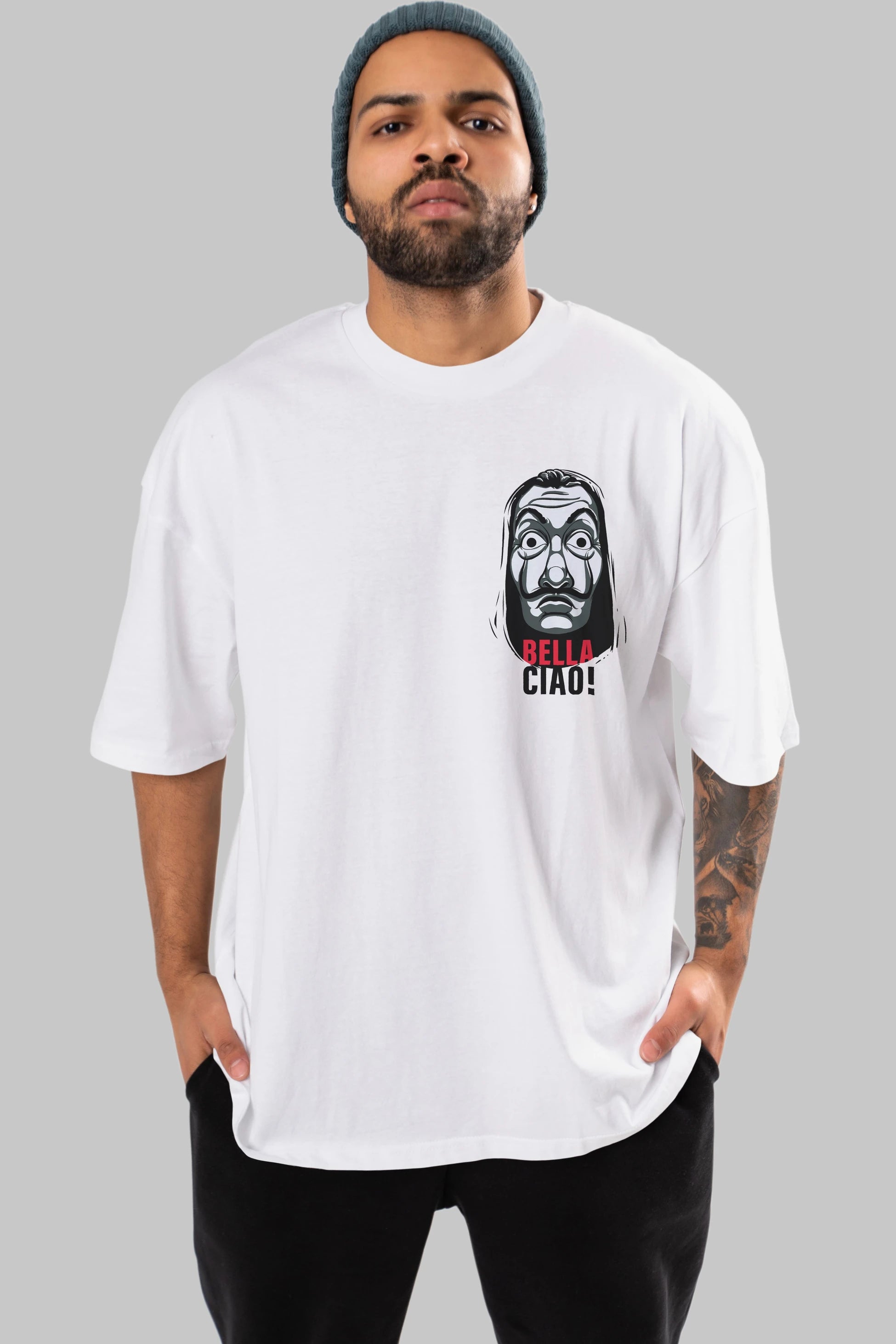 La Casa De Papel (12) Ön Sol Baskılı Oversize t-shirt Erkek Kadın Unisex %100 Pamuk Bisiklet Yaka tişort
