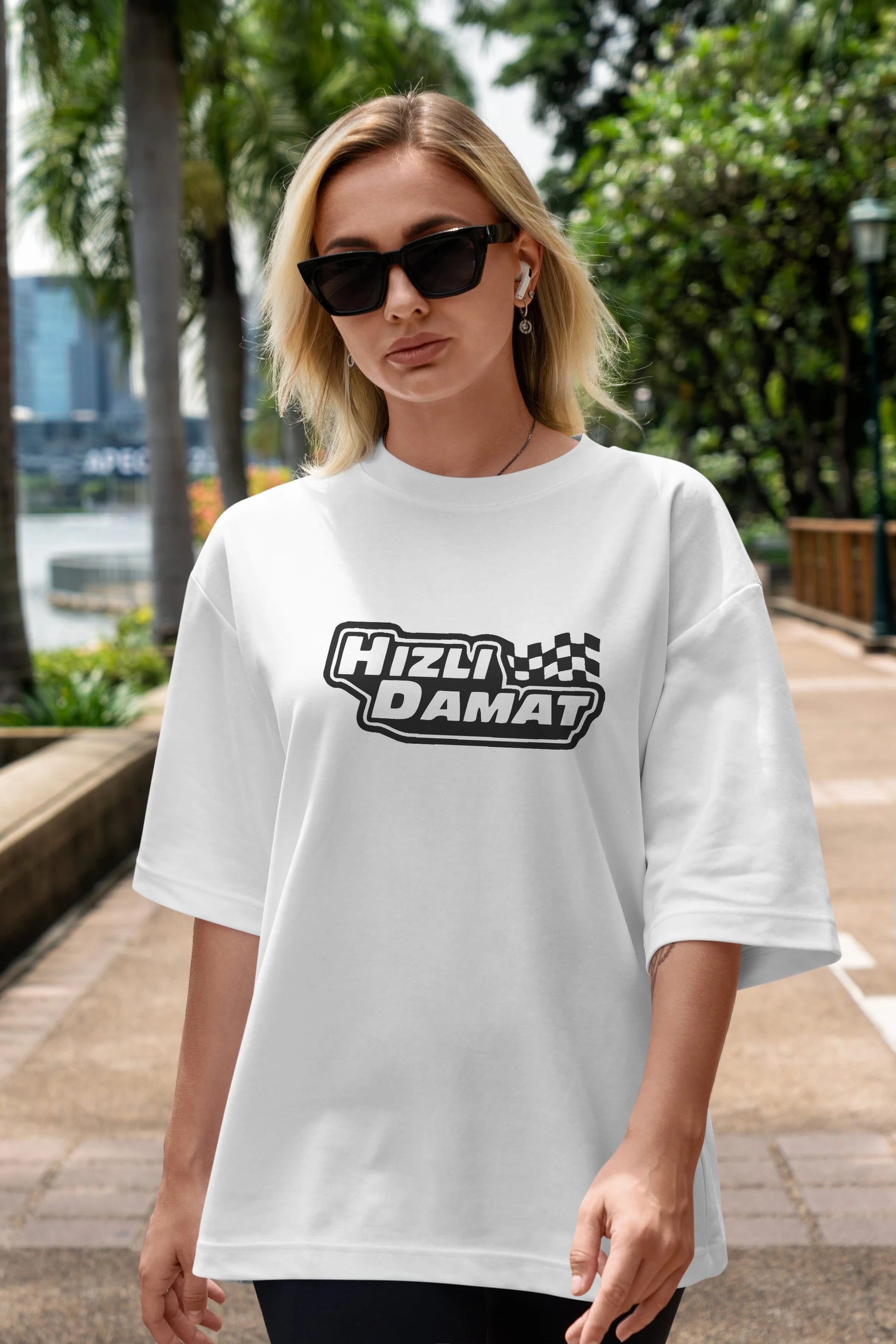 Hızlı Damat Ön Baskılı Oversize t-shirt %100 pamuk Erkek Kadın Unisex