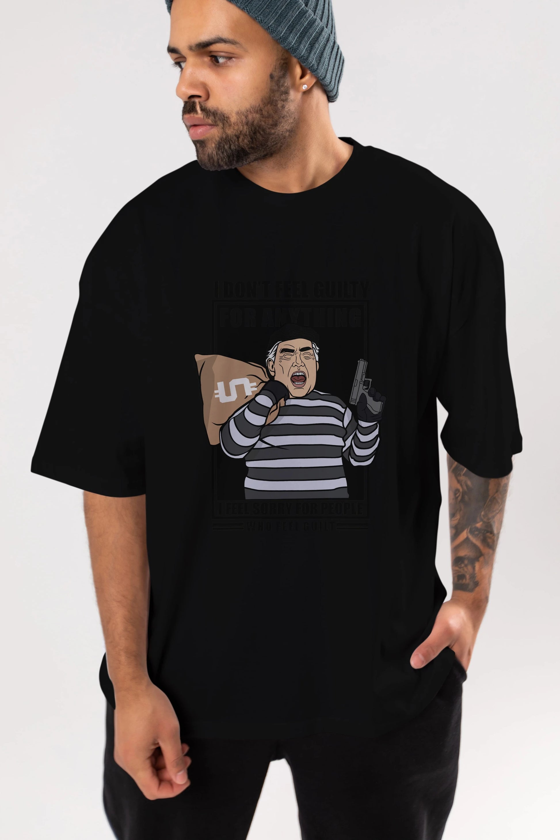 Criminal Trump Ön Baskılı Oversize t-shirt Erkek Kadın Unisex %100 Pamuk tişort