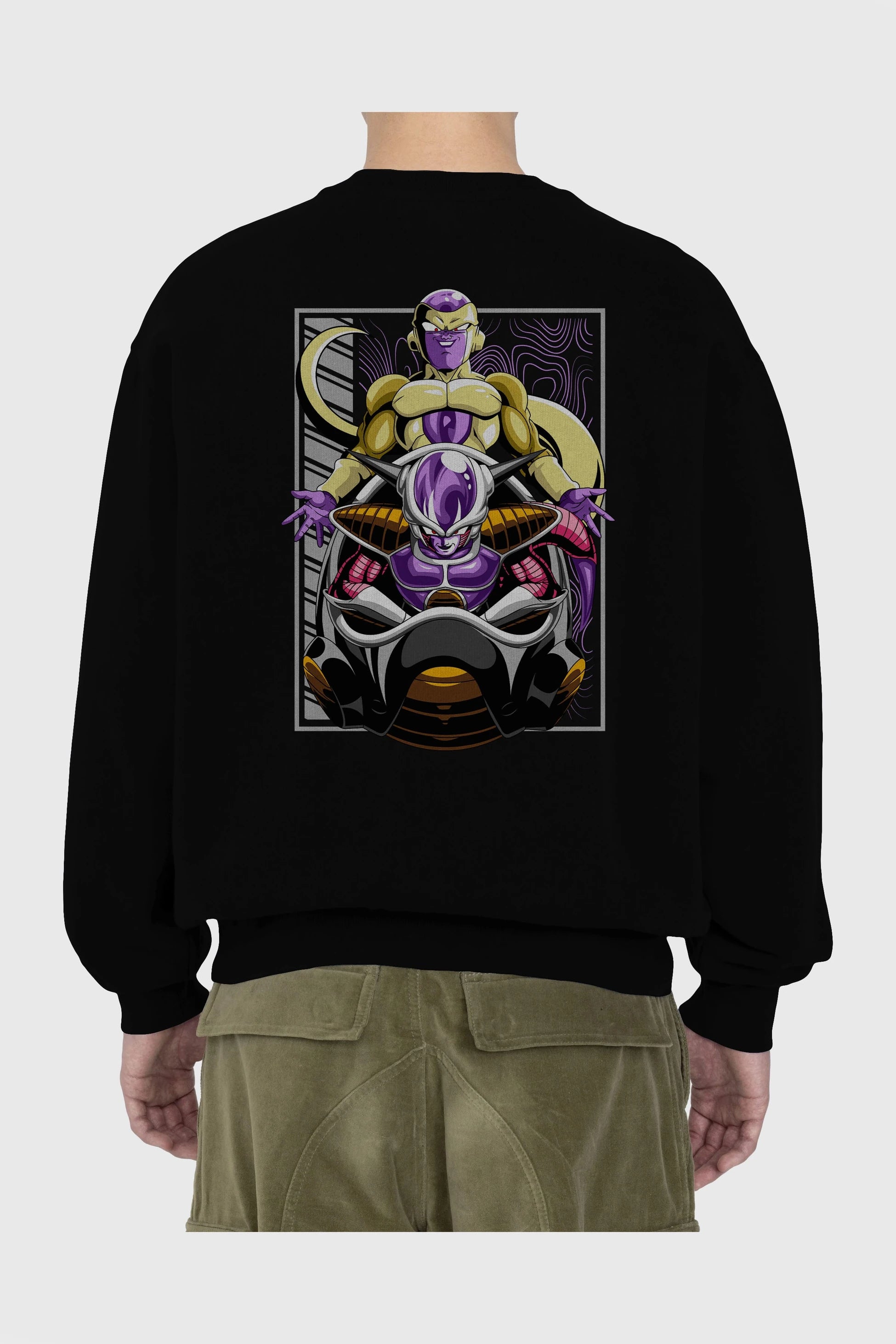 DragonBall Freezer Anime Arka Baskılı Oversize Sweatshirt Erkek Kadın Unisex