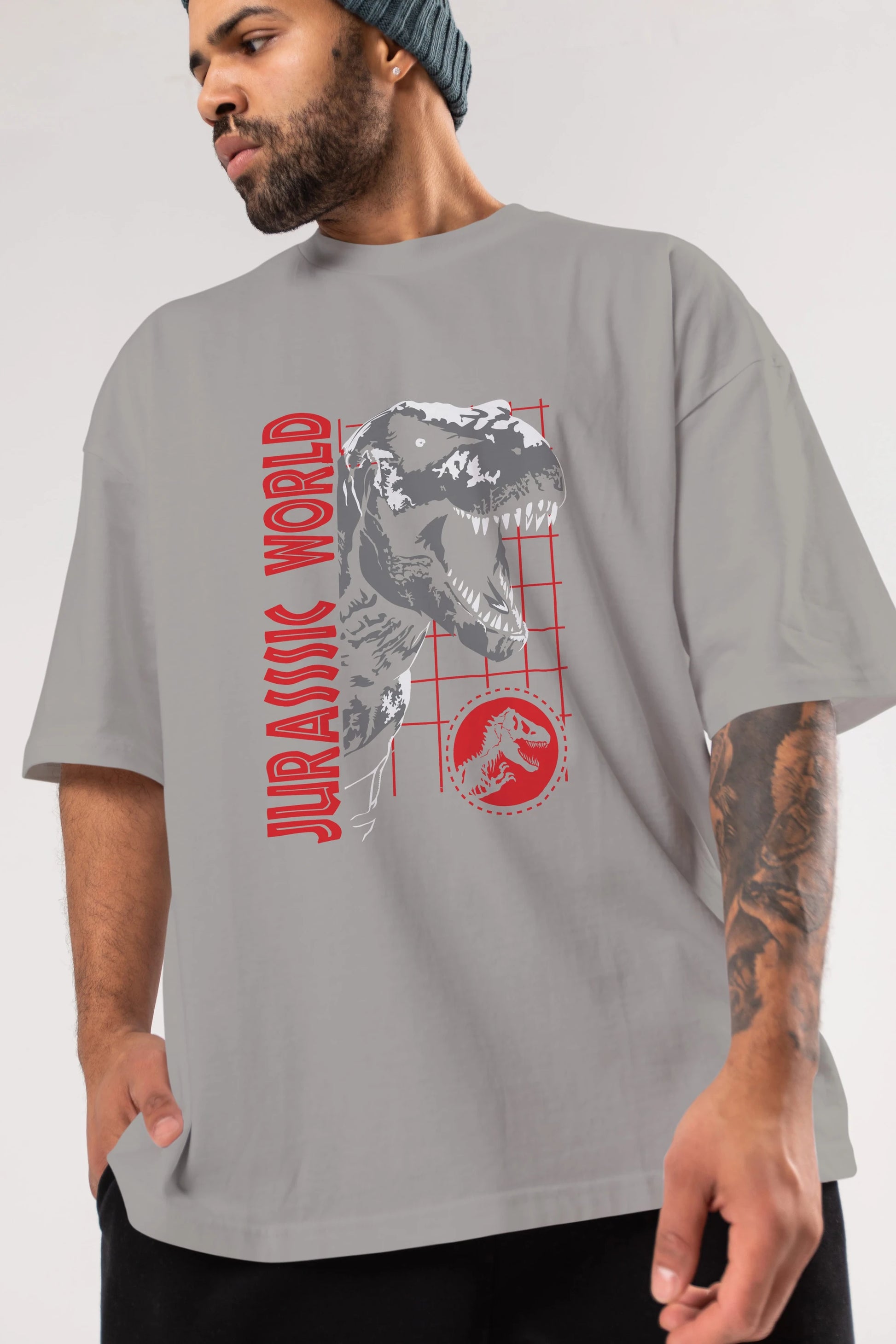 Jurassic Park (2) Ön Baskılı Oversize t-shirt Erkek Kadın Unisex %100 Pamuk Bisiklet Yaka tişort