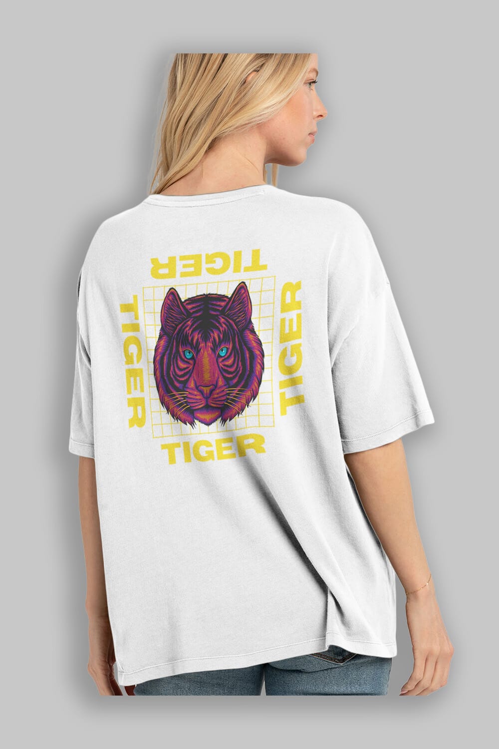 Tiger Yazılı Streetwear Arka Baskılı Oversize t-shirt Erkek Kadın Unisex