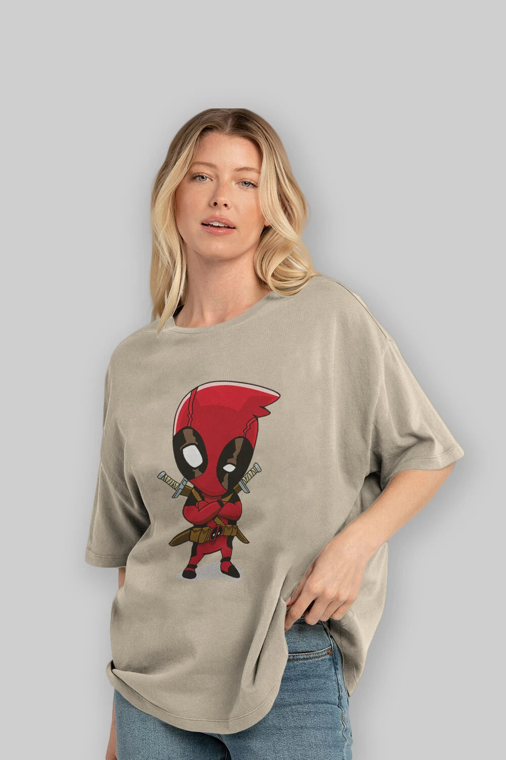 Deadpool (19) Ön Baskılı Oversize t-shirt Erkek Kadın Unisex %100 Pamuk Bisiklet Yaka tişort