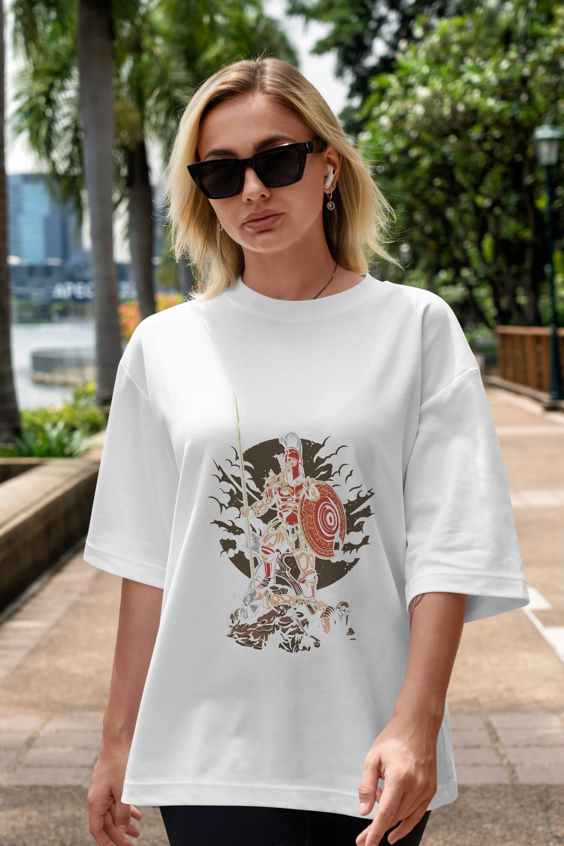 Sparta Ön Baskılı Oversize t-shirt Erkek Kadın Unisex %100 Pamuk tişort