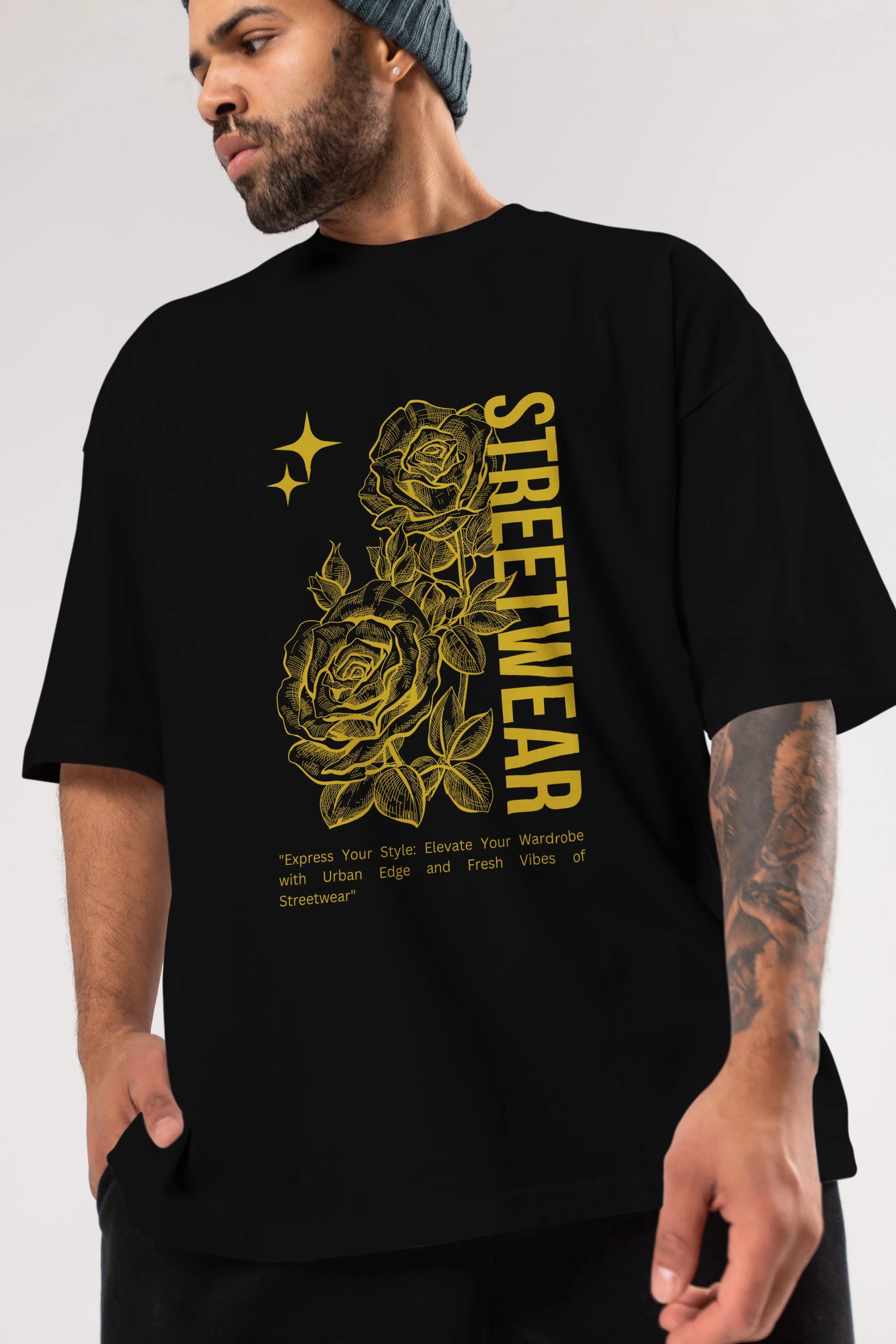 Minimalist Streetwear Ön Baskılı Oversize t-shirt Erkek Kadın Unisex