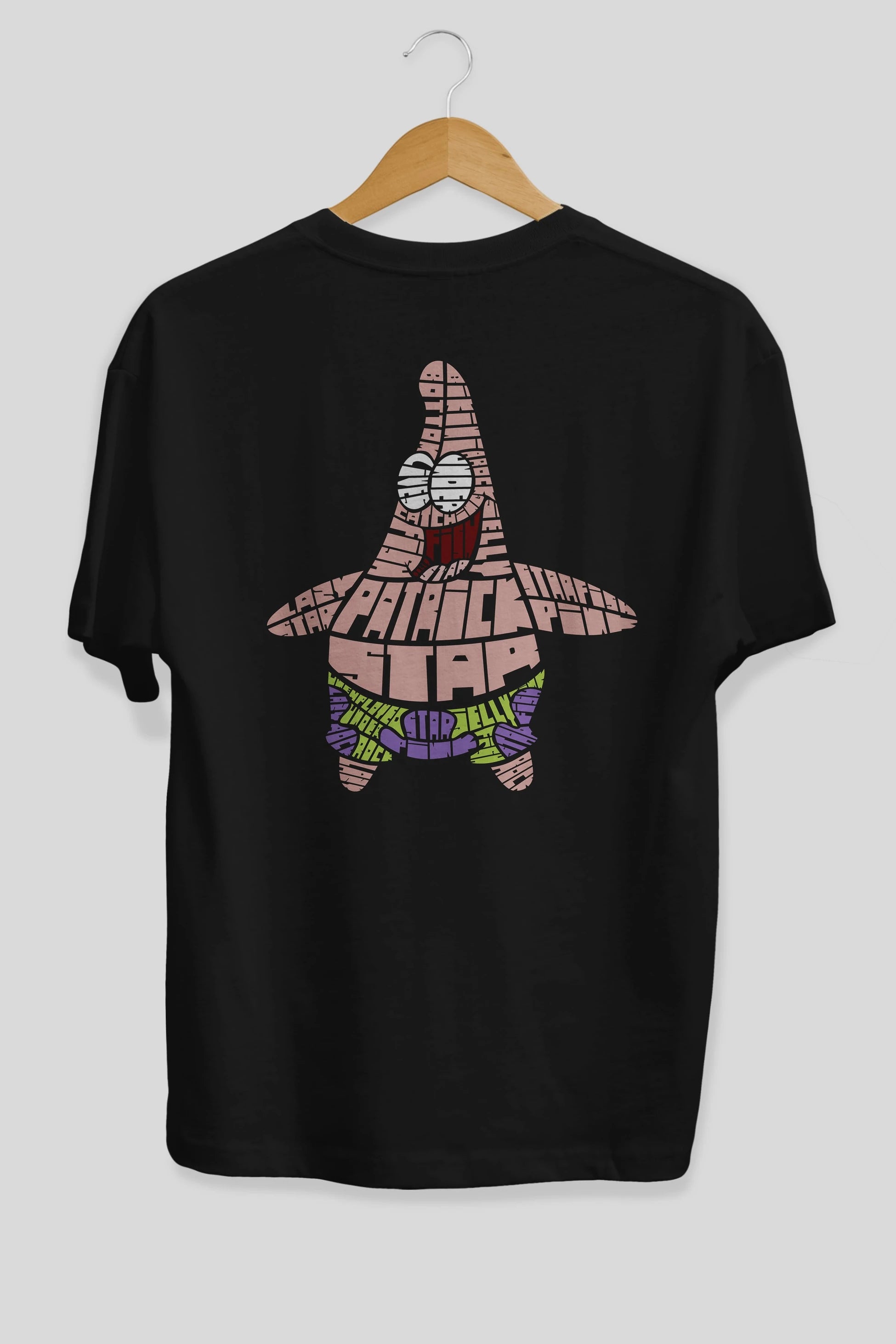 Patrick Star Arka Baskılı Oversize t-shirt %100 pamuk Erkek Kadın Unisex