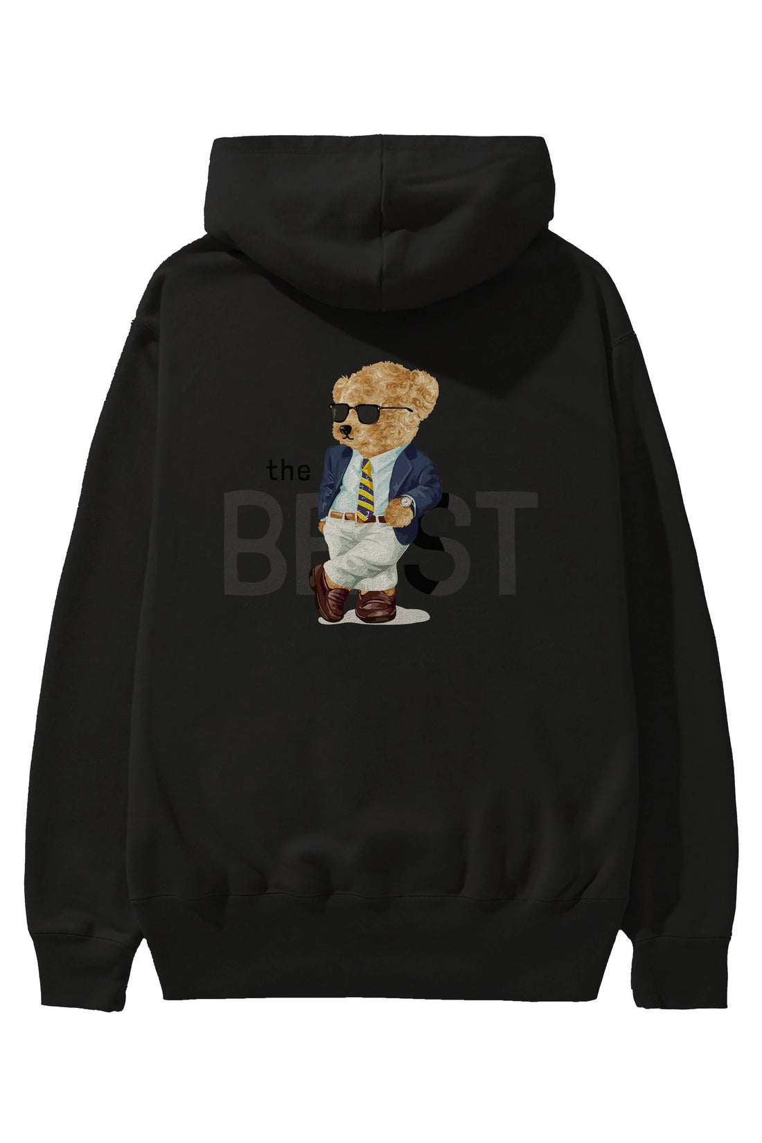 Teddy Bear The Best Arka Baskılı Hoodie Oversize Kapüşonlu Sweatshirt Erkek Kadın Unisex