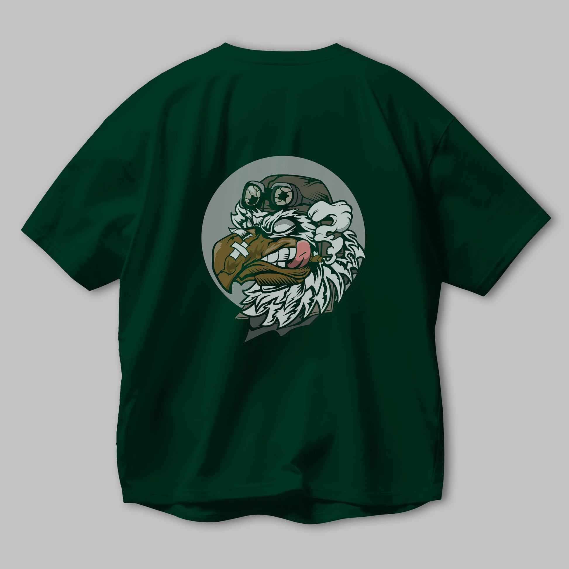 Bird Pilot Arka Baskılı Oversize t-shirt Erkek Kadın Unisex %100 Pamuk tişort